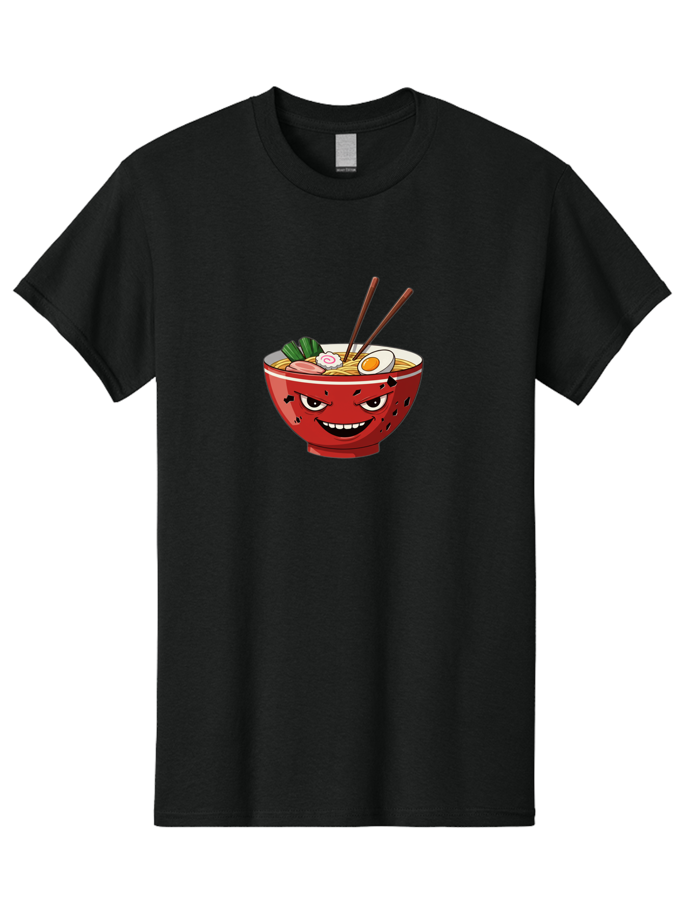 Ramen-Bowl-4 Men'S Graphic Tee, 100% Cotton, Comfortable Casual Summer Wear, Machine Washable, Ramen Bowl, Noodle Soup, Angry Face, Chopsticks, Boiled Egg, Sliced Pork, Green Onions, Cartoon Style, Kawaii, Japanese Cuisine, Comic Character Bab294 15