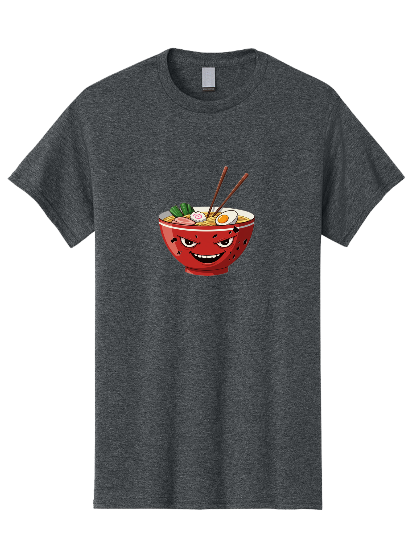 Ramen-Bowl-4 Men'S Graphic Tee, 100% Cotton, Comfortable Casual Summer Wear, Machine Washable, Ramen Bowl, Noodle Soup, Angry Face, Chopsticks, Boiled Egg, Sliced Pork, Green Onions, Cartoon Style, Kawaii, Japanese Cuisine, Comic Character Bab294 3