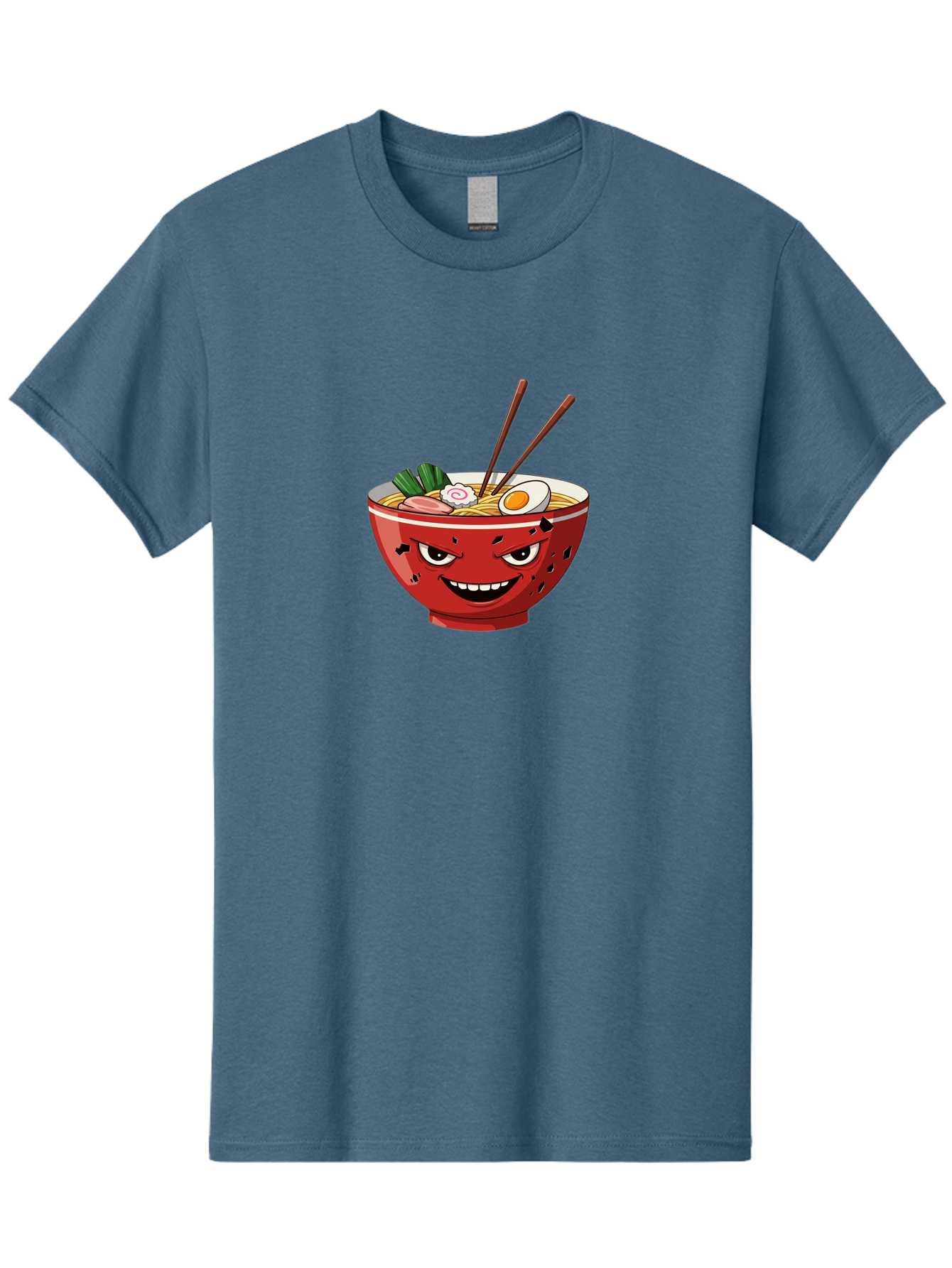 Ramen-Bowl-4 Men'S Graphic Tee, 100% Cotton, Comfortable Casual Summer Wear, Machine Washable, Ramen Bowl, Noodle Soup, Angry Face, Chopsticks, Boiled Egg, Sliced Pork, Green Onions, Cartoon Style, Kawaii, Japanese Cuisine, Comic Character Bab294 29