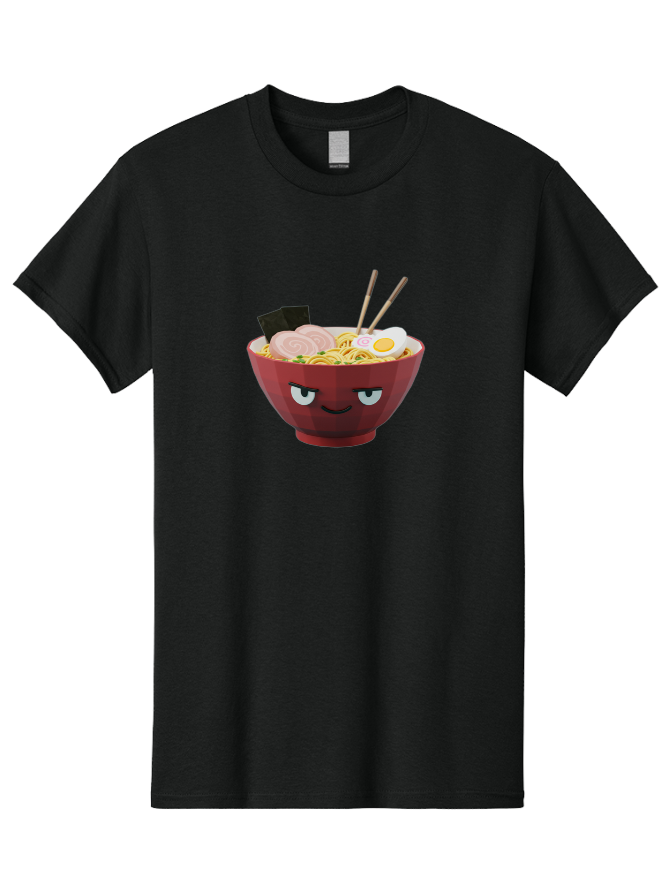 Ramen-Bowl-5 Men'S Graphic Tee, 100% Cotton, Comfortable Casual Summer Wear, Machine Washable, Cartoon Ramen Bowl, Angry Face, Ramen Noodles, Egg, Ham, Chopsticks, Japanese Food, Kawaii Style, Cartoon Character, Noodle Soup, Anime-Inspired Bab295 25