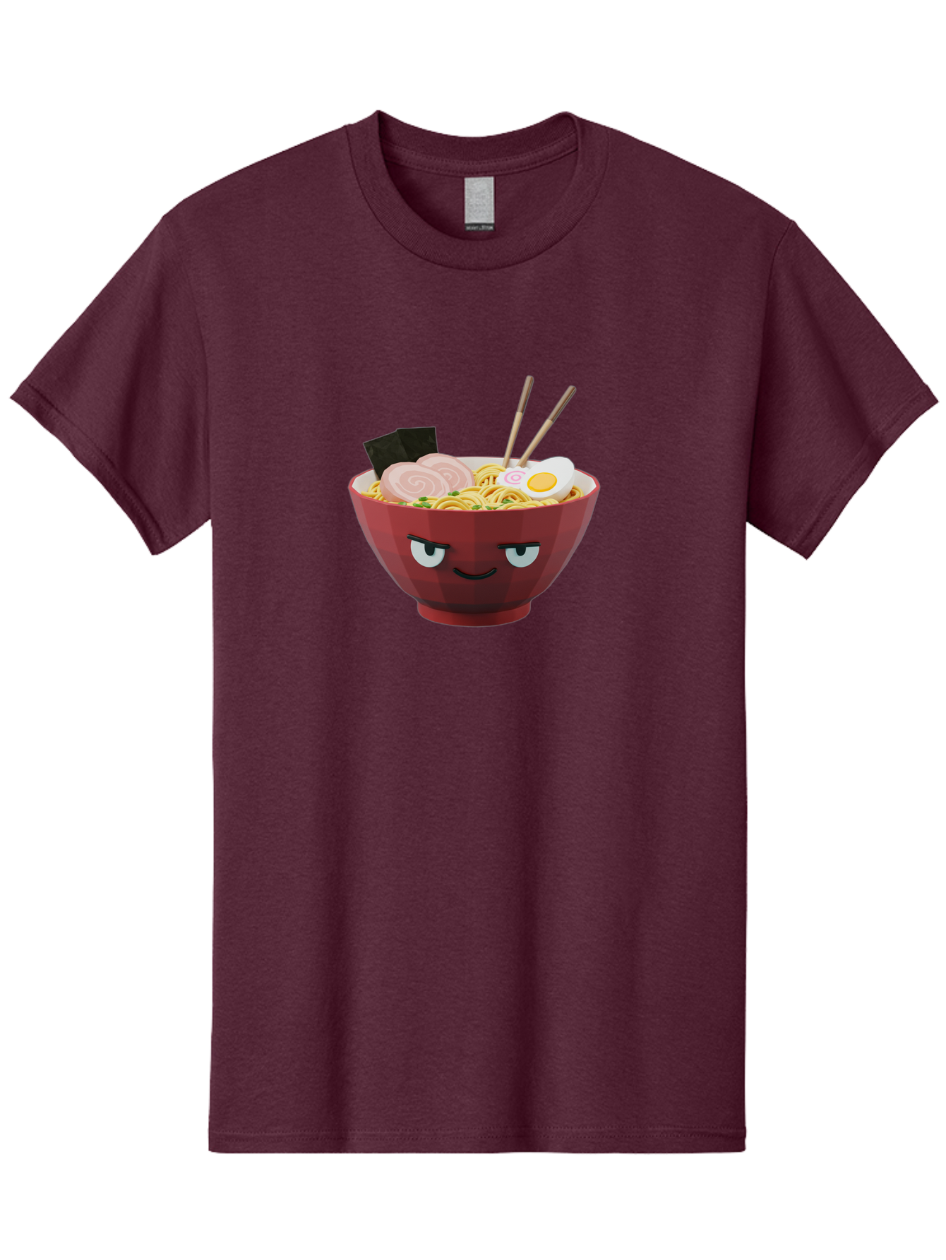 Ramen-Bowl-5 Men'S Graphic Tee, 100% Cotton, Comfortable Casual Summer Wear, Machine Washable, Cartoon Ramen Bowl, Angry Face, Ramen Noodles, Egg, Ham, Chopsticks, Japanese Food, Kawaii Style, Cartoon Character, Noodle Soup, Anime-Inspired Bab295 13