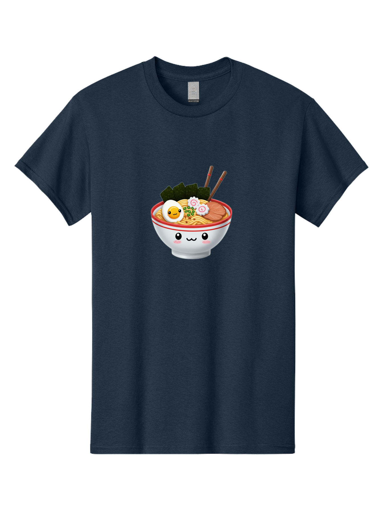 Ramen-Bowl-7 Men'S Graphic Tee, 100% Cotton, Comfortable Casual Summer Wear, Machine Washable, Ramen Noodles, Steaming Bowl, Egg, Seaweed, Narutomaki, Chopsticks, Happy Face, Cartoon Style, Japanese Cuisine, Kawaii Food, Noodle Soup, Bab297 27