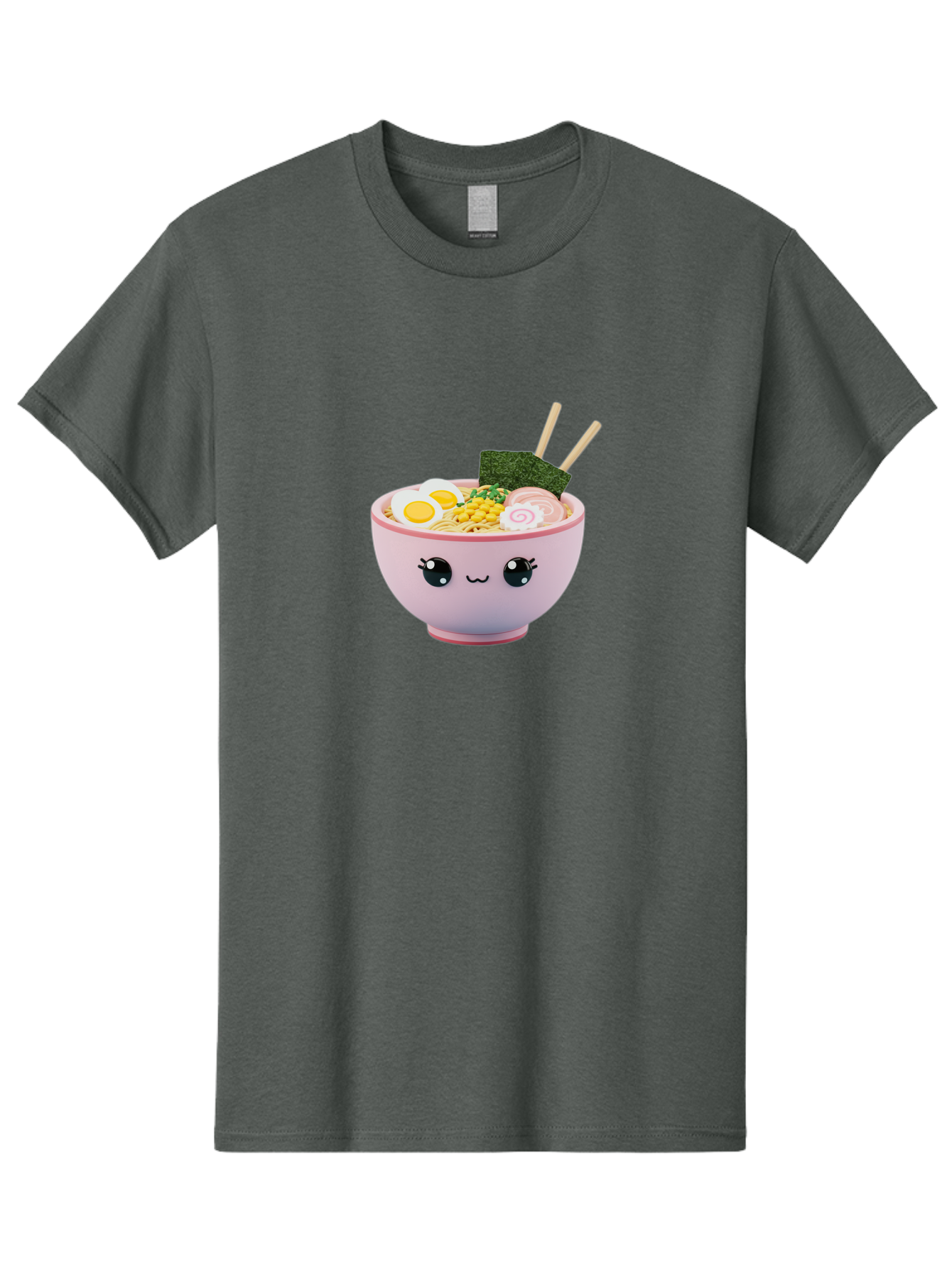 Ramen-Bowl Men'S Graphic Tee, 100% Cotton, Comfortable Casual Summer Wear, Machine Washable, Delicious Ramen, Steaming Hot Noodles, Cartoon Bowl, Kawaii Food, Japanese Cuisine, Tasty Meal, Cute Dish, Boiled Egg, Seaweed, Chopsticks Bab300 7