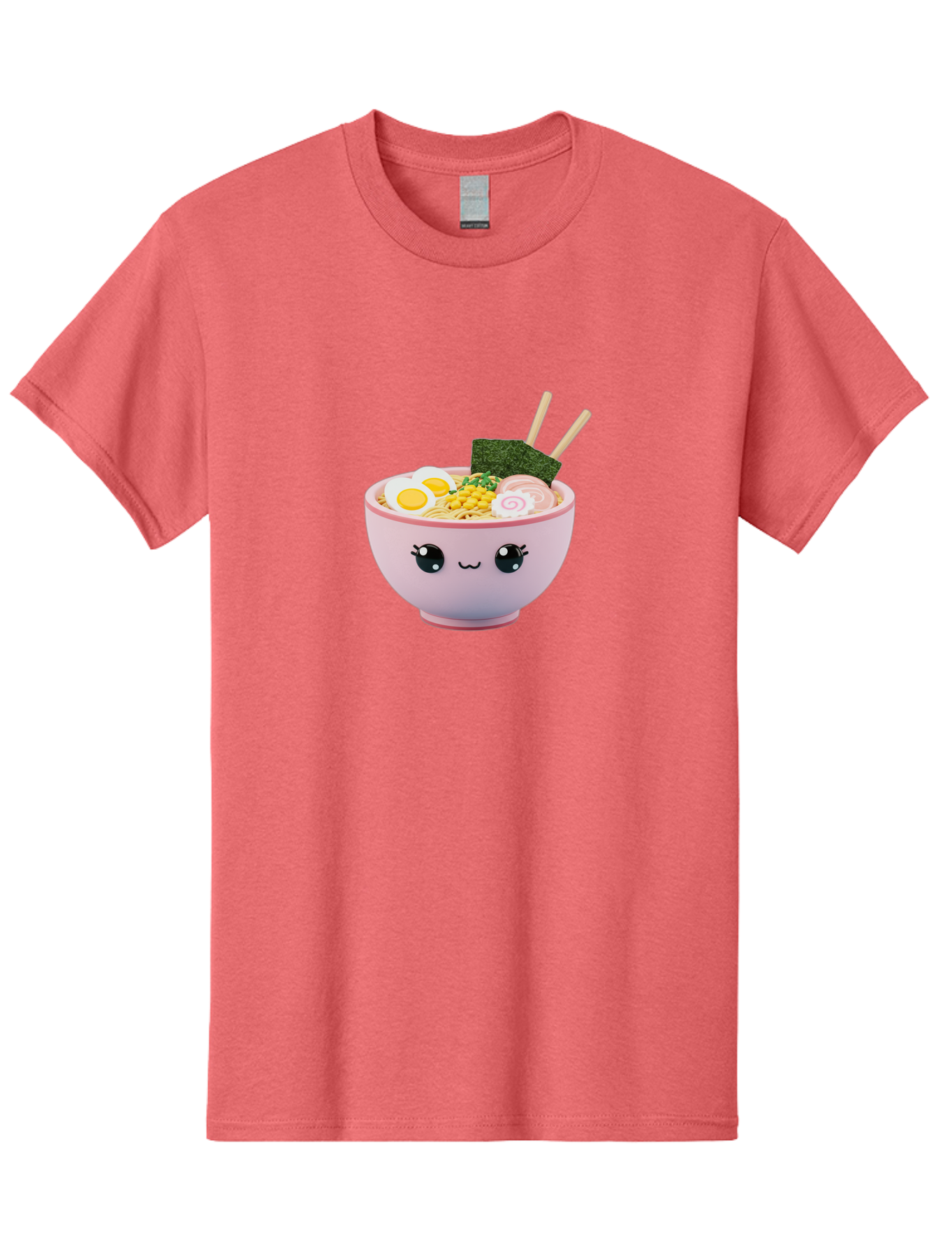Ramen-Bowl Men'S Graphic Tee, 100% Cotton, Comfortable Casual Summer Wear, Machine Washable, Delicious Ramen, Steaming Hot Noodles, Cartoon Bowl, Kawaii Food, Japanese Cuisine, Tasty Meal, Cute Dish, Boiled Egg, Seaweed, Chopsticks Bab300 23