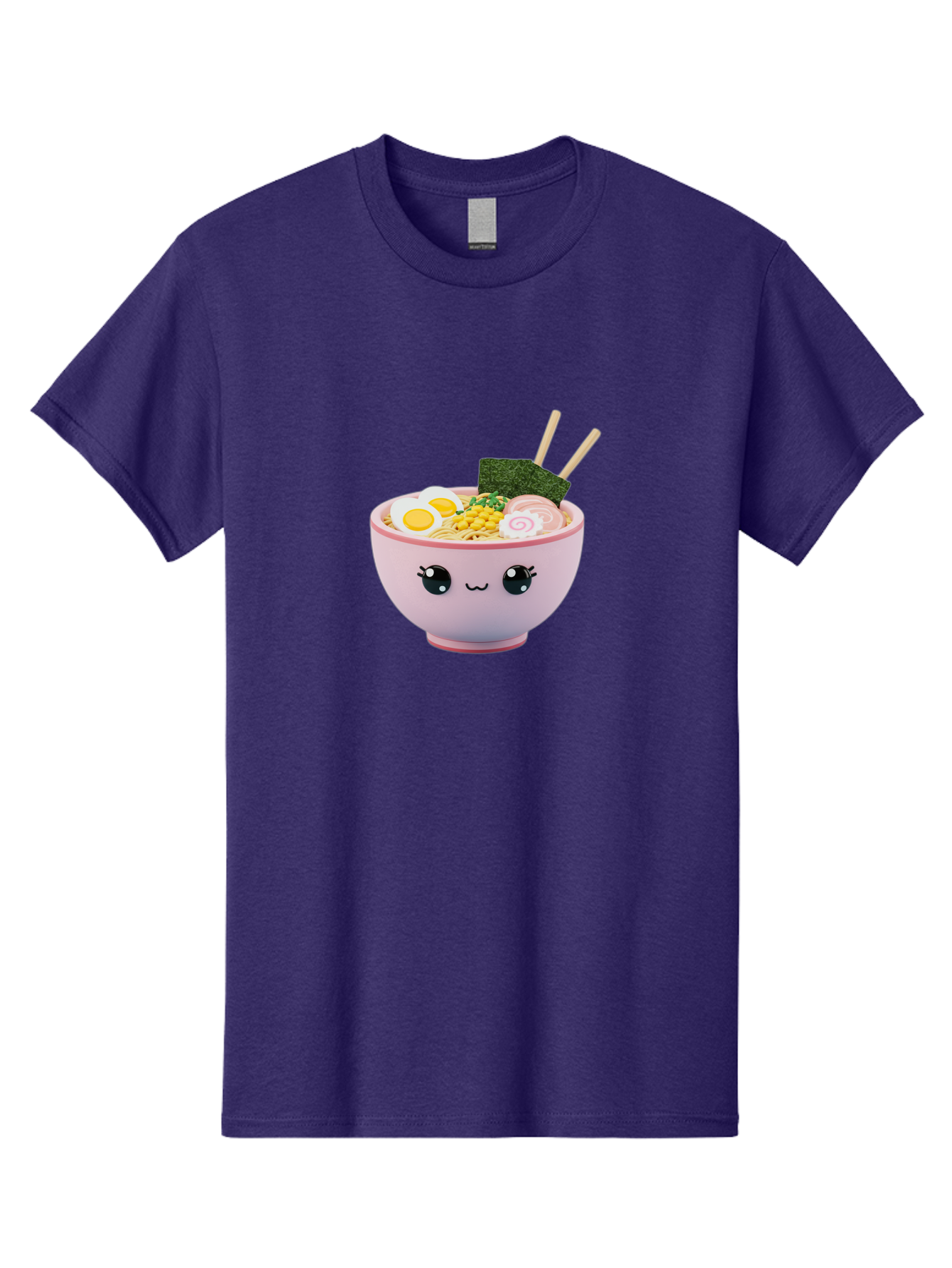 Ramen-Bowl Men'S Graphic Tee, 100% Cotton, Comfortable Casual Summer Wear, Machine Washable, Delicious Ramen, Steaming Hot Noodles, Cartoon Bowl, Kawaii Food, Japanese Cuisine, Tasty Meal, Cute Dish, Boiled Egg, Seaweed, Chopsticks Bab300 15