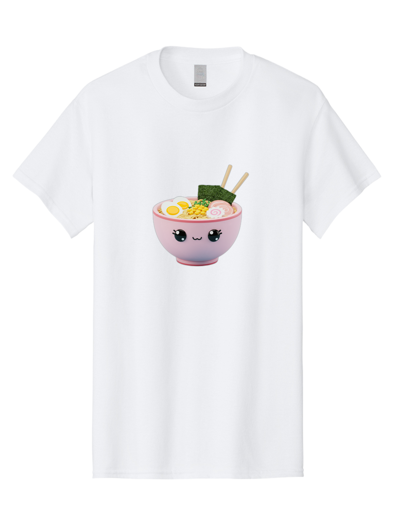 Ramen-Bowl Men'S Graphic Tee, 100% Cotton, Comfortable Casual Summer Wear, Machine Washable, Delicious Ramen, Steaming Hot Noodles, Cartoon Bowl, Kawaii Food, Japanese Cuisine, Tasty Meal, Cute Dish, Boiled Egg, Seaweed, Chopsticks Bab300 13