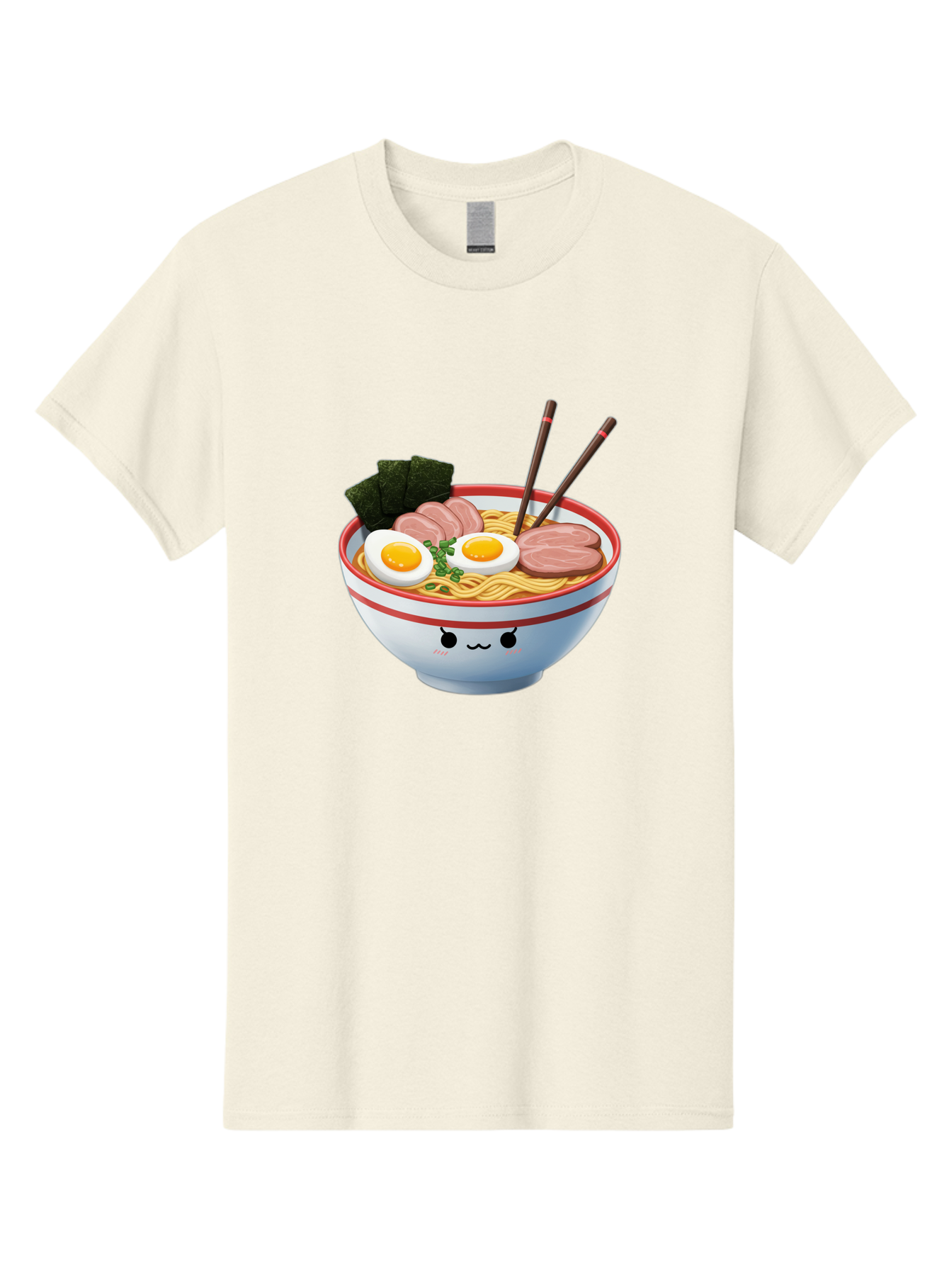 Ramen-Noodle-Bowl-1 Men'S Graphic Tee, 100% Cotton, Comfortable Casual Summer Wear, Machine Washable, Steaming Hot Ramen, Japanese Cuisine, Egg And Meat Toppings, Boiled Egg, Sliced Pork, Seaweed, Chopsticks, Kawaii Culture, Noodle Soup, Bab303 29