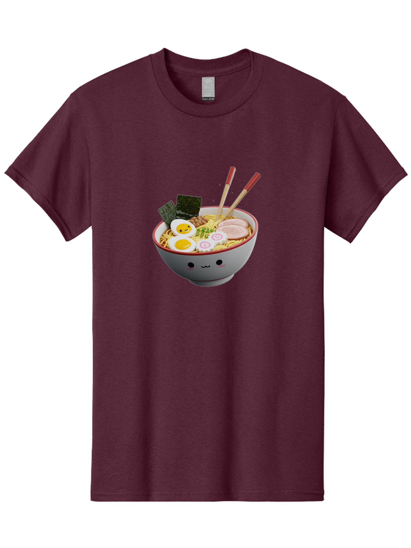 Ramen-Noodle-Bowl-2 Men'S Graphic Tee, 100% Cotton, Comfortable Casual Summer Wear, Machine Washable, Delicious Ramen, Steaming Hot Noodles, Boiled Egg, Sliced Pork, Seaweed, Chopsticks, Cartoon Bowl, Kawaii Food, Japanese Cuisine, Bab304 27