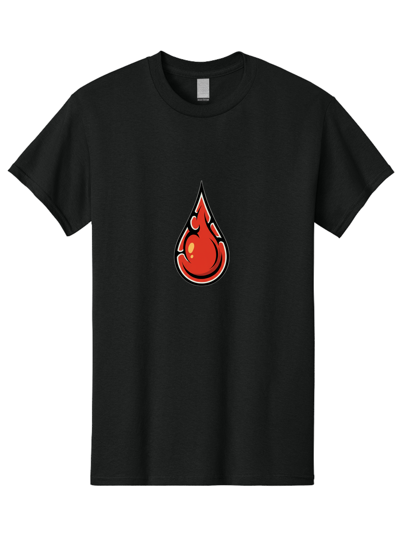 Red-Drop Men'S Graphic Tee, 100% Cotton, Comfortable Casual Summer Wear, Machine Washable, Flame Design, Teardrop Shape, Bold Graphics, Abstract Art, Vibrant Red, Dynamic Illustration, Stylized Flame, Modern Graphic Design, Fiery Element, Bab326 9