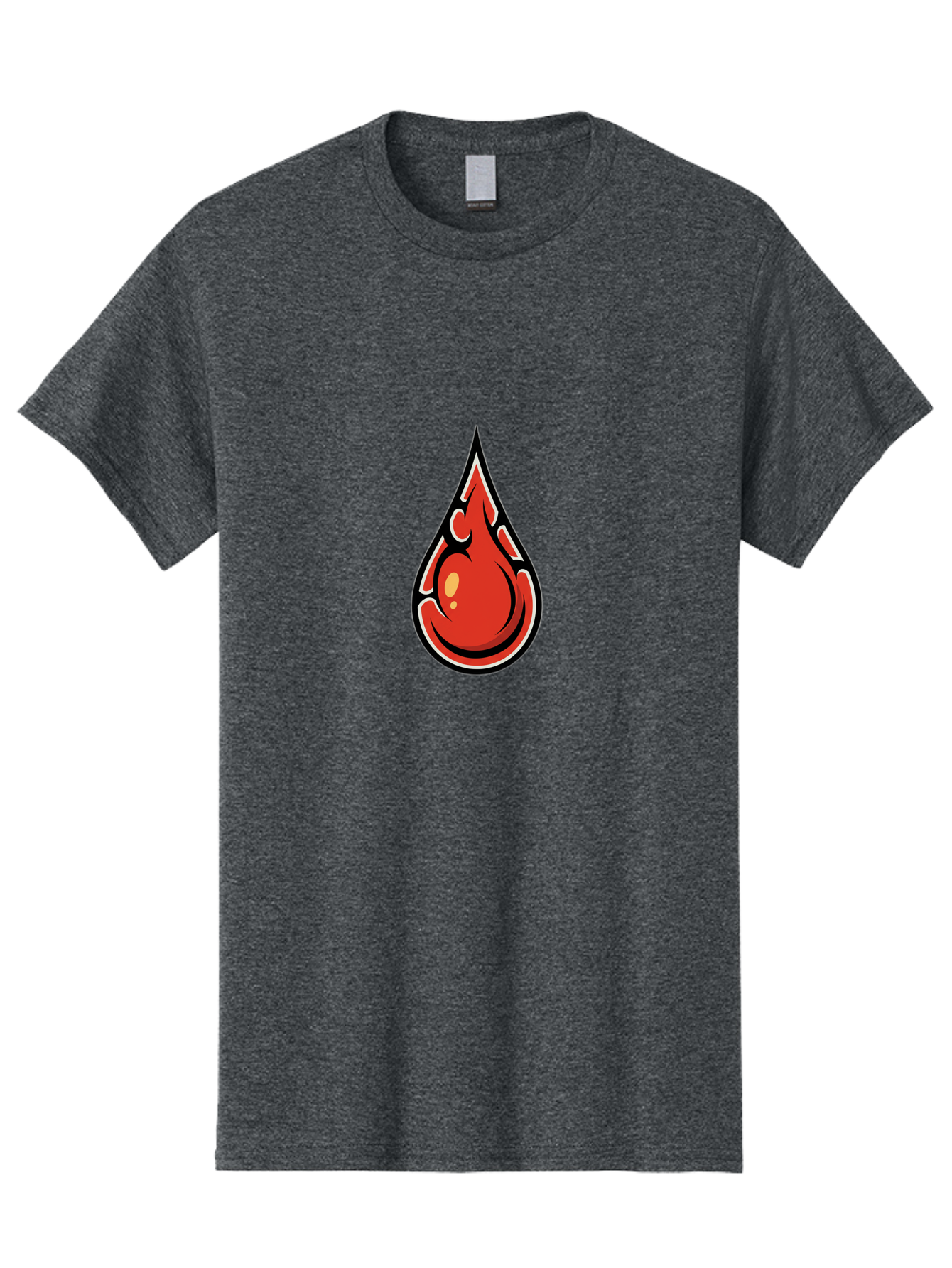 Red-Drop Men'S Graphic Tee, 100% Cotton, Comfortable Casual Summer Wear, Machine Washable, Flame Design, Teardrop Shape, Bold Graphics, Abstract Art, Vibrant Red, Dynamic Illustration, Stylized Flame, Modern Graphic Design, Fiery Element, Bab326 27