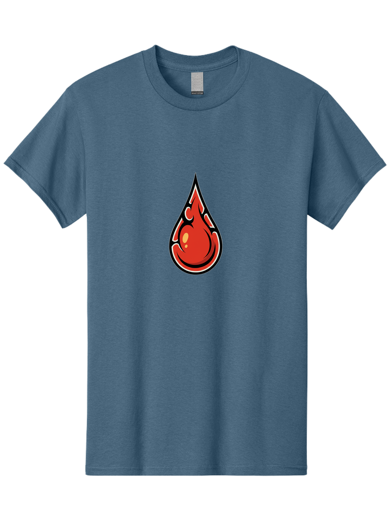 Red-Drop Men'S Graphic Tee, 100% Cotton, Comfortable Casual Summer Wear, Machine Washable, Flame Design, Teardrop Shape, Bold Graphics, Abstract Art, Vibrant Red, Dynamic Illustration, Stylized Flame, Modern Graphic Design, Fiery Element, Bab326 21