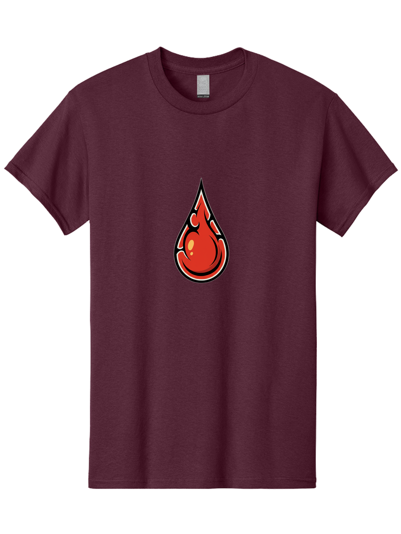 Red-Drop Men'S Graphic Tee, 100% Cotton, Comfortable Casual Summer Wear, Machine Washable, Flame Design, Teardrop Shape, Bold Graphics, Abstract Art, Vibrant Red, Dynamic Illustration, Stylized Flame, Modern Graphic Design, Fiery Element, Bab326 11
