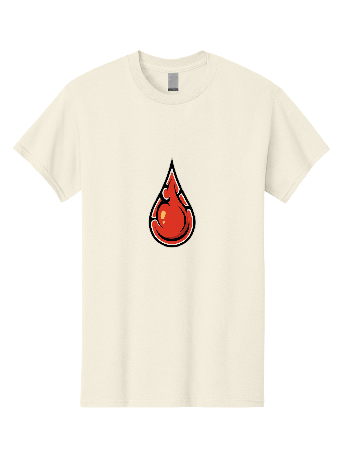 Red-Drop Men'S Graphic Tee, 100% Cotton, Comfortable Casual Summer Wear, Machine Washable, Flame Design, Teardrop Shape, Bold Graphics, Abstract Art, Vibrant Red, Dynamic Illustration, Stylized Flame, Modern Graphic Design, Fiery Element, Bab326 17