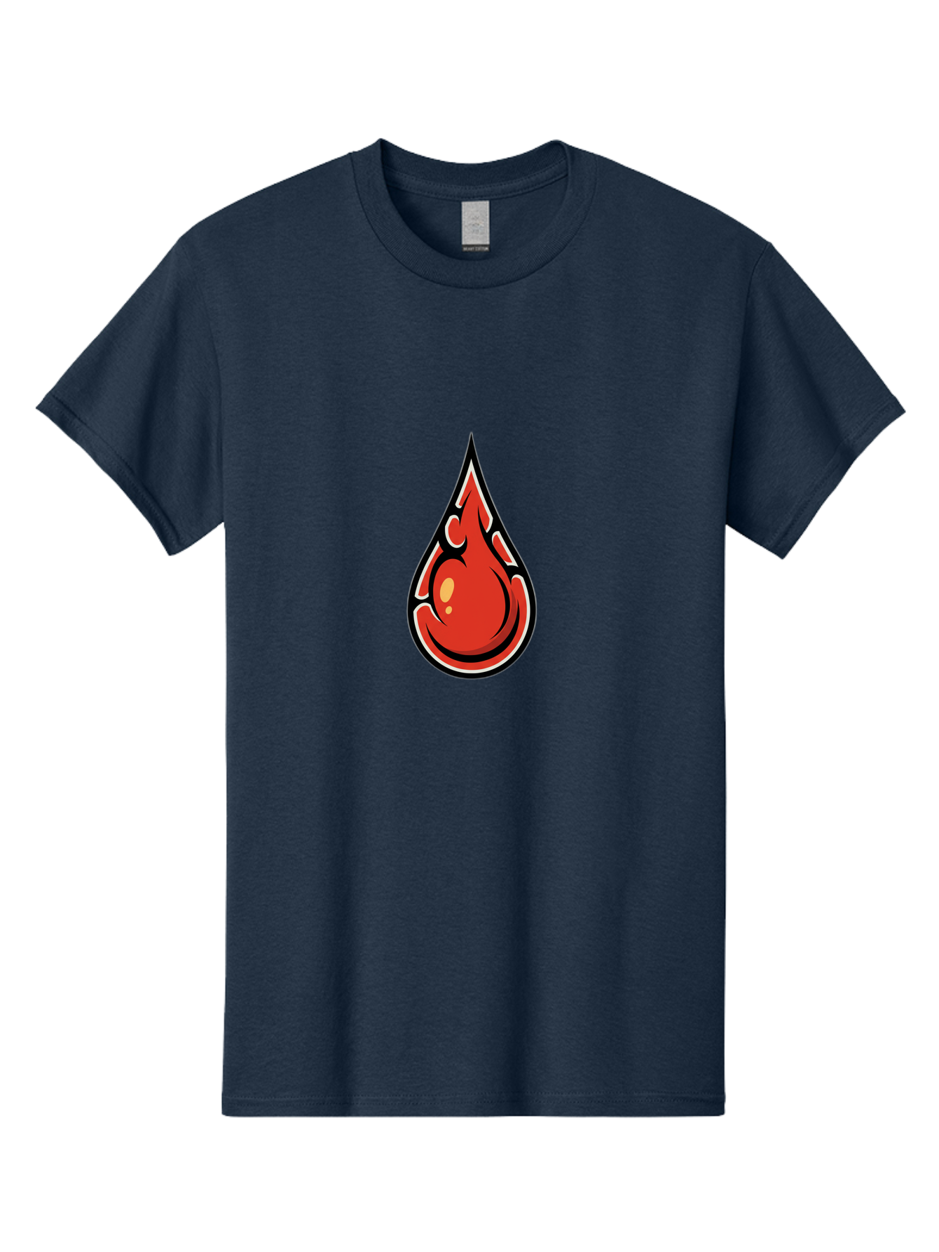 Red-Drop Men'S Graphic Tee, 100% Cotton, Comfortable Casual Summer Wear, Machine Washable, Flame Design, Teardrop Shape, Bold Graphics, Abstract Art, Vibrant Red, Dynamic Illustration, Stylized Flame, Modern Graphic Design, Fiery Element, Bab326 13