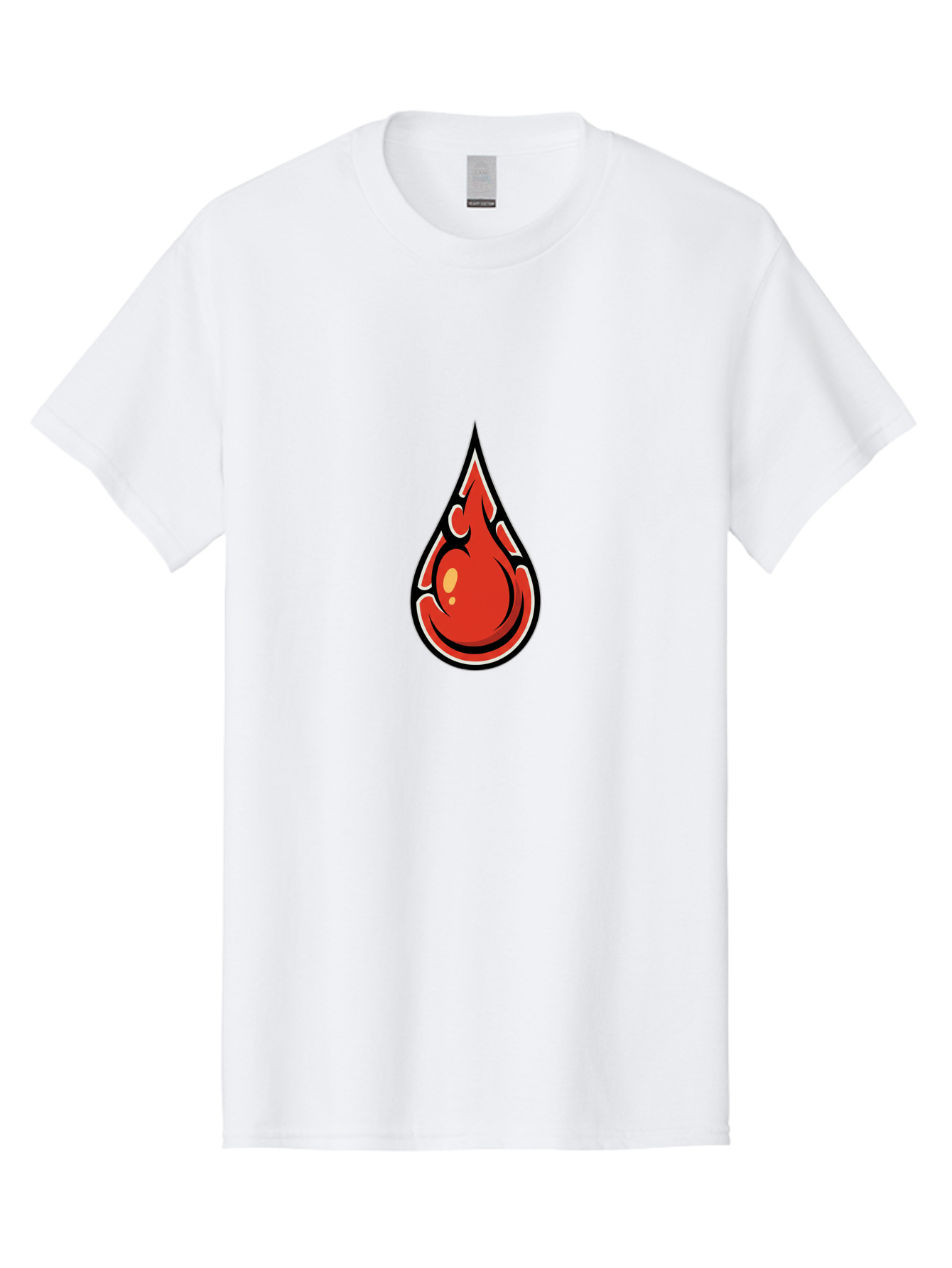 Red-Drop Men'S Graphic Tee, 100% Cotton, Comfortable Casual Summer Wear, Machine Washable, Flame Design, Teardrop Shape, Bold Graphics, Abstract Art, Vibrant Red, Dynamic Illustration, Stylized Flame, Modern Graphic Design, Fiery Element, Bab326 19
