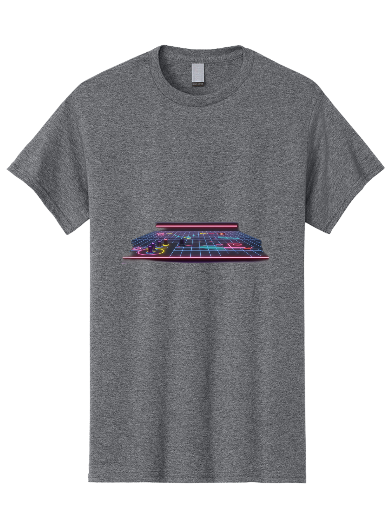 Retro-Synth-Stage Men'S Graphic Tee, 100% Cotton, Comfortable Casual Summer Wear, Machine Washable, Futuristic Stage, Synthwave Aesthetic, Neon Lights, Grid Pattern, Retro Futuristic Design, 80S Vibe, Gaming Stage, Concert Platform, Bab337 19