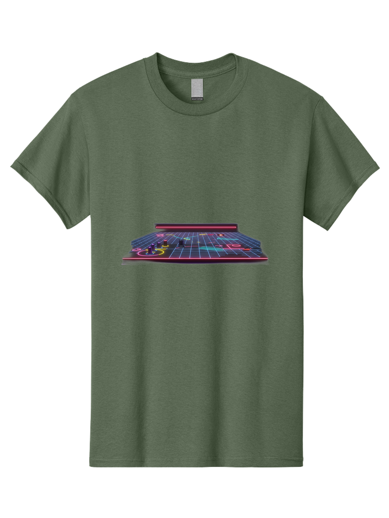 Retro-Synth-Stage Men'S Graphic Tee, 100% Cotton, Comfortable Casual Summer Wear, Machine Washable, Futuristic Stage, Synthwave Aesthetic, Neon Lights, Grid Pattern, Retro Futuristic Design, 80S Vibe, Gaming Stage, Concert Platform, Bab337 29