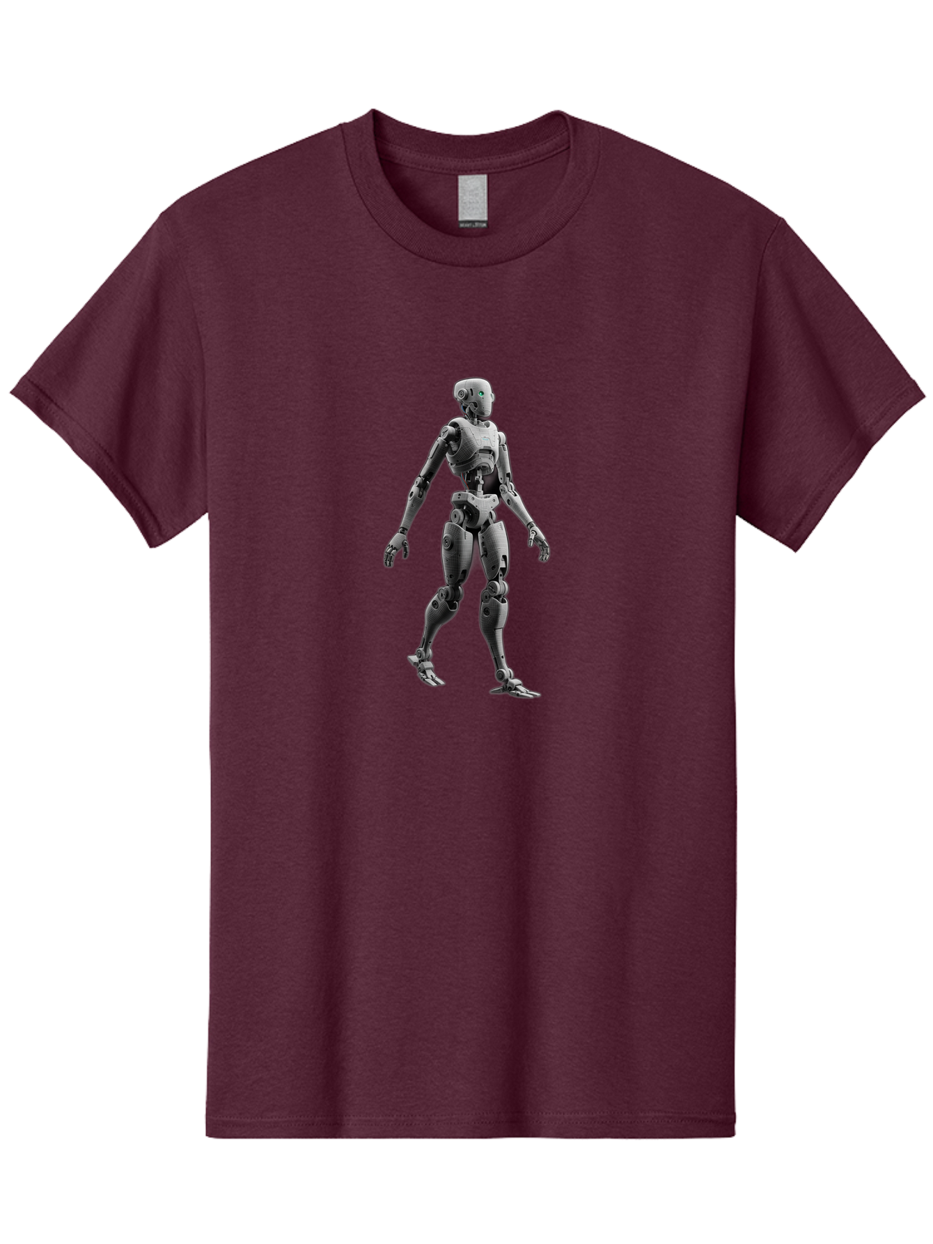 Robot-1 Men'S Graphic Tee, 100% Cotton, Comfortable Casual Summer Wear, Machine Washable, Humanoid Robot, Futuristic Technology, Artificial Intelligence, Robotic Limbs, Metallic Body, Sci-Fi Character, 3D Rendering, Robotic Design, Bab341 5