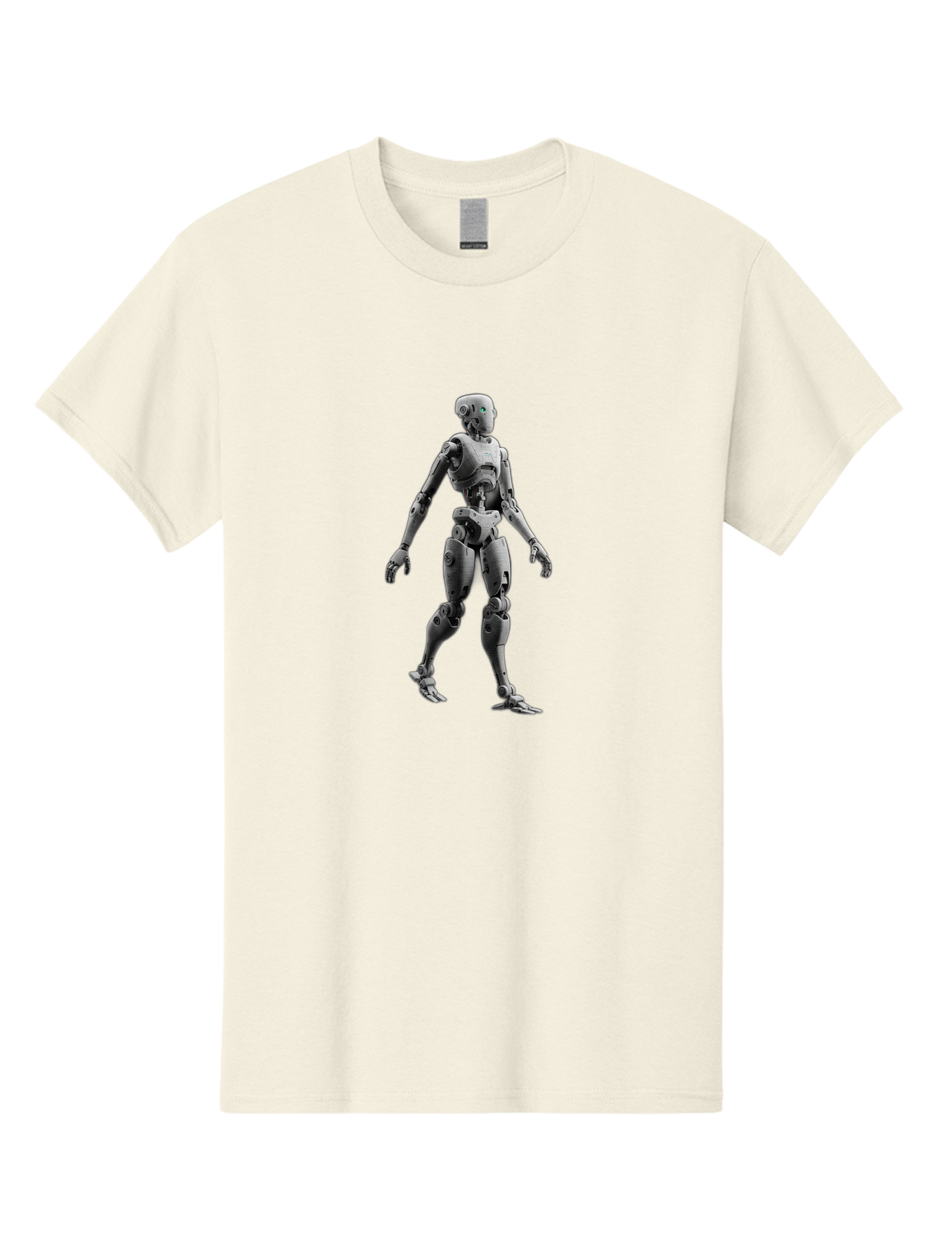 Robot-1 Men'S Graphic Tee, 100% Cotton, Comfortable Casual Summer Wear, Machine Washable, Humanoid Robot, Futuristic Technology, Artificial Intelligence, Robotic Limbs, Metallic Body, Sci-Fi Character, 3D Rendering, Robotic Design, Bab341 15