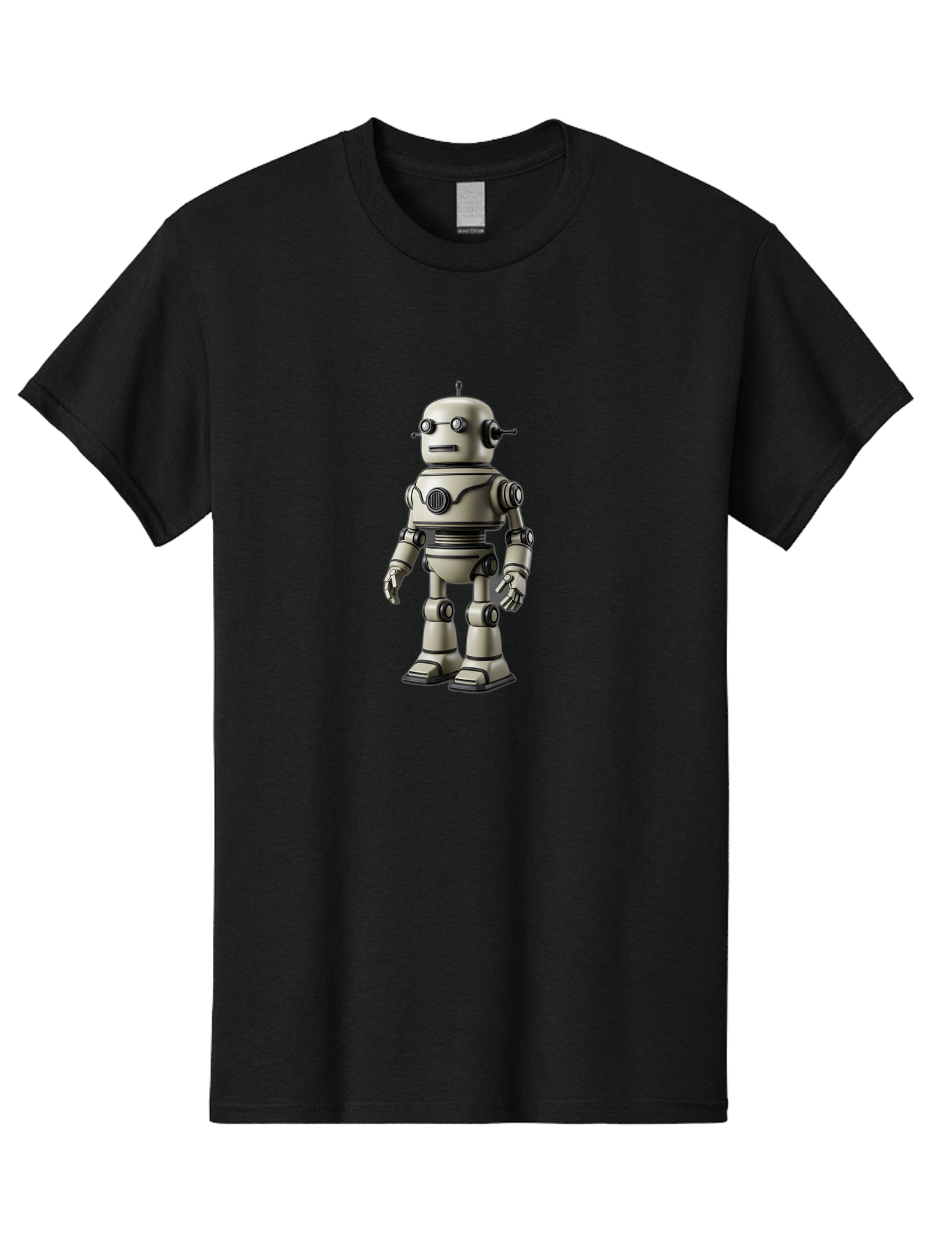 Robot-5 Men'S Graphic Tee, 100% Cotton, Comfortable Casual Summer Wear, Machine Washable, Robot Character, Artificial Intelligence, Mechanical Being, Metallic Body, Futuristic Design, Robotic Features, Cartoonish Style, Digital Illustration, Bab345 25