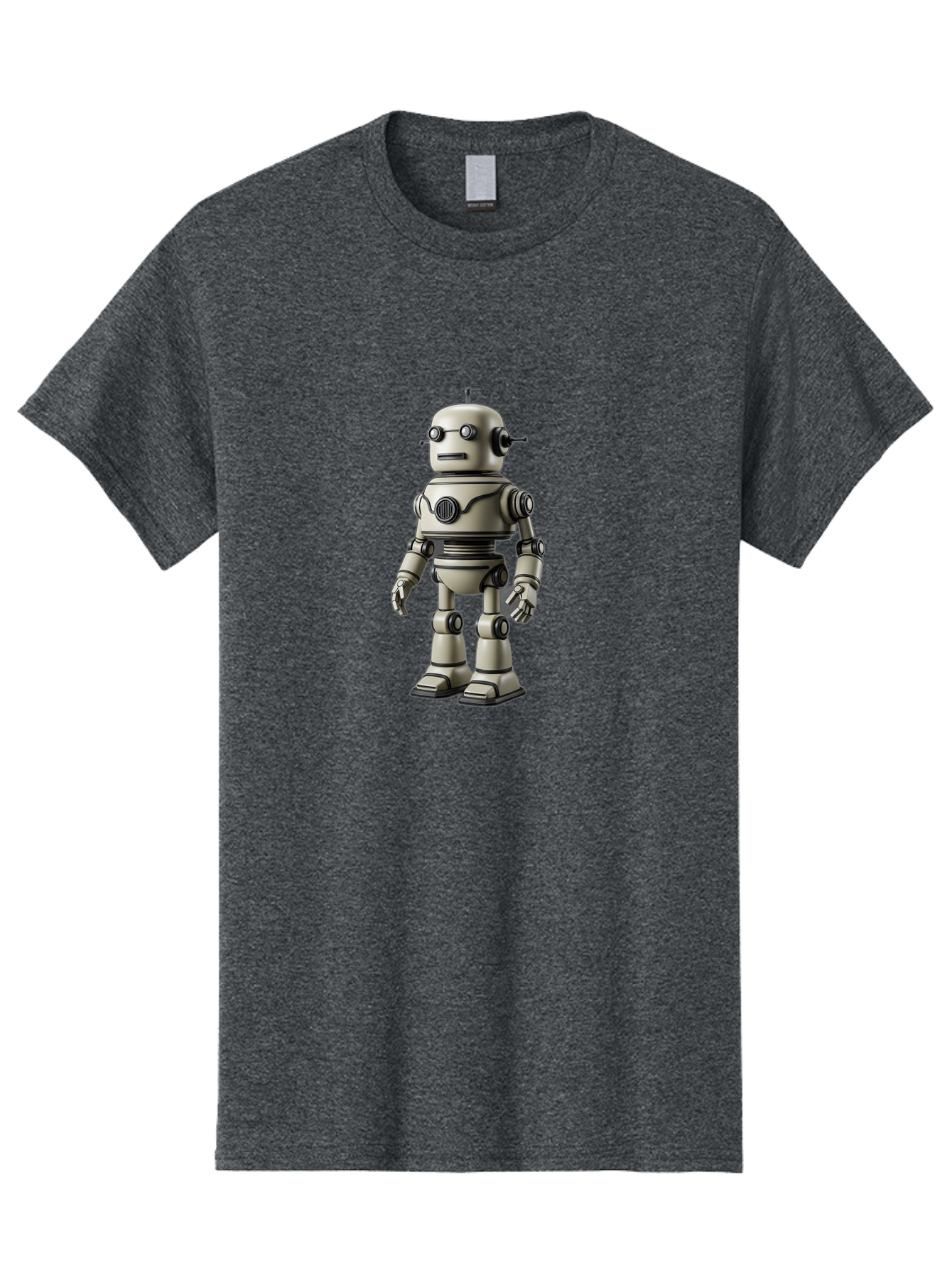 Robot-5 Men'S Graphic Tee, 100% Cotton, Comfortable Casual Summer Wear, Machine Washable, Robot Character, Artificial Intelligence, Mechanical Being, Metallic Body, Futuristic Design, Robotic Features, Cartoonish Style, Digital Illustration, Bab345 5