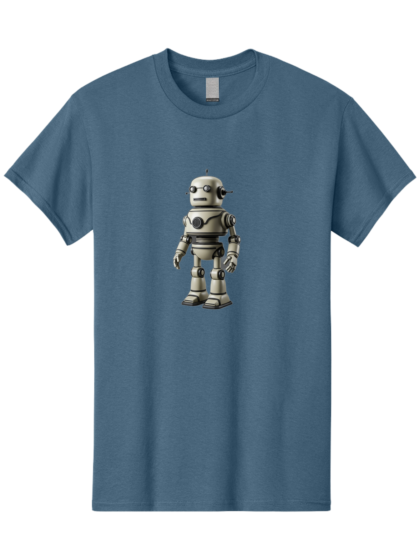 Robot-5 Men'S Graphic Tee, 100% Cotton, Comfortable Casual Summer Wear, Machine Washable, Robot Character, Artificial Intelligence, Mechanical Being, Metallic Body, Futuristic Design, Robotic Features, Cartoonish Style, Digital Illustration, Bab345 11