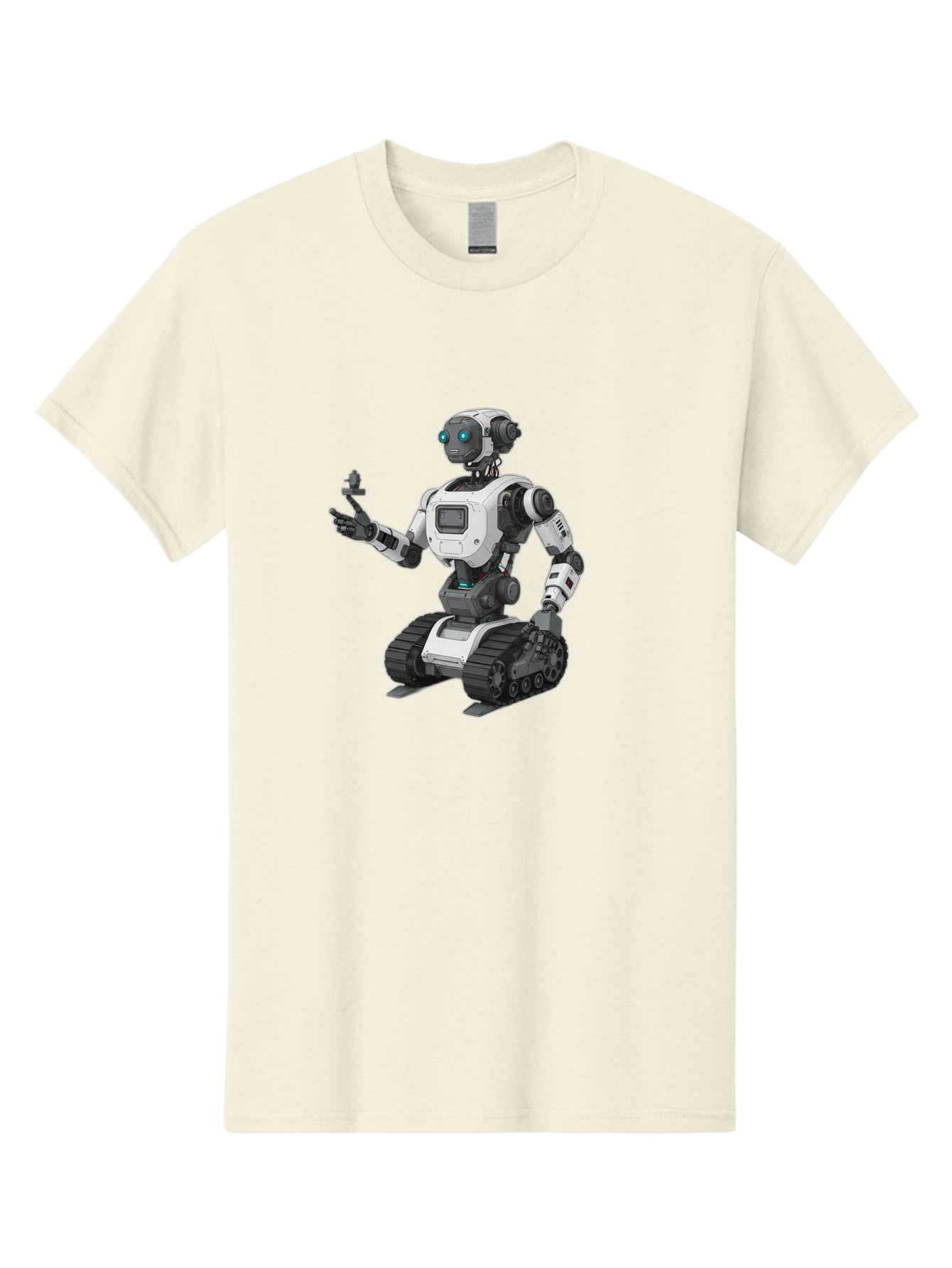 Robot-6 Men'S Graphic Tee, 100% Cotton, Comfortable Casual Summer Wear, Machine Washable, Robot With Tank Tracks, Artificial Intelligence, Futuristic Design, Robotic Technology, Cybernetic Robot, Machine Learning, Robotic Innovation Bab346 17