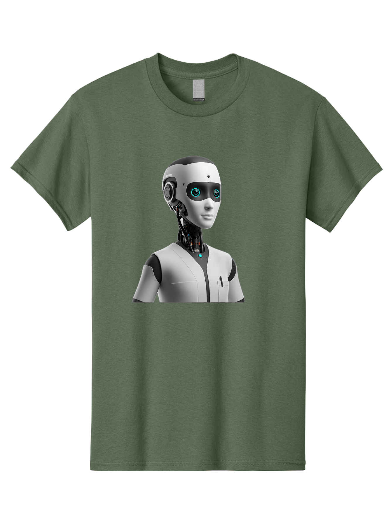 Robot-Head-1 Men'S Graphic Tee, 100% Cotton, Comfortable Casual Summer Wear, Machine Washable, Humanoid Robot, Futuristic Design, Artificial Intelligence, Robotic Features, Cybernetic Enhancements, Advanced Technology, Futuristic Character, Bab351 1