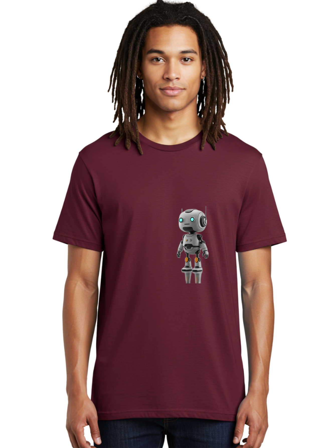 Robot Men'S Graphic Tee, 100% Cotton, Comfortable Casual Summer Wear, Machine Washable, Gray Robot, Artificial Intelligence, Futuristic Design, Robotic Technology, Mechanical Body, Glowing Blue Eyes, Robotic Head, Futuristic Character Bab361 16