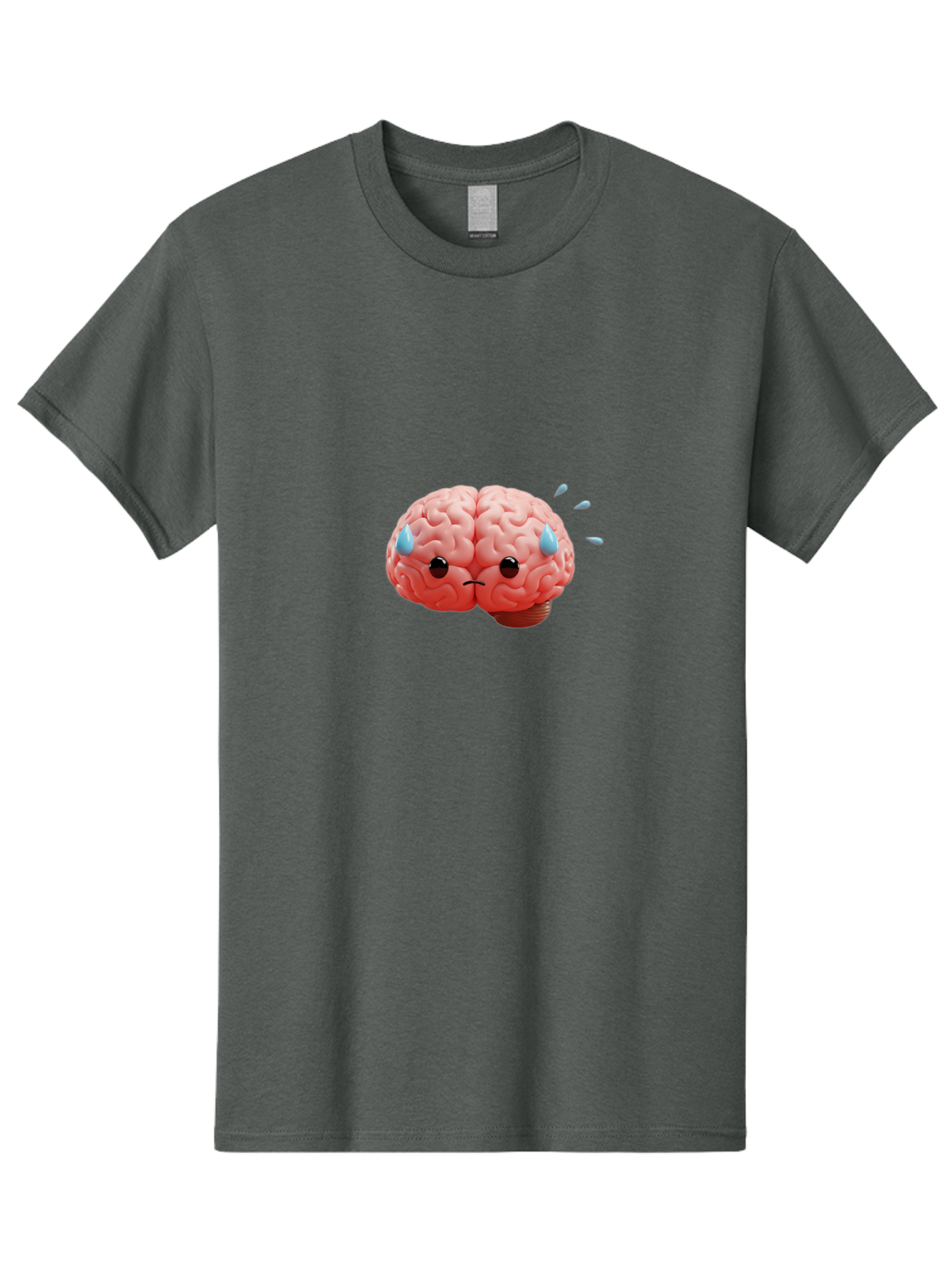 Sad-Brain-1 Men'S Graphic Tee, 100% Cotton, Comfortable Casual Summer Wear, Machine Washable, Sad Brain, Brain With Face, Frowning Brain, Frustrated Thinking, Mental Health, Emotional Brain, Crying Brain, Sad Emotions, Brain Drain, Bab367 11