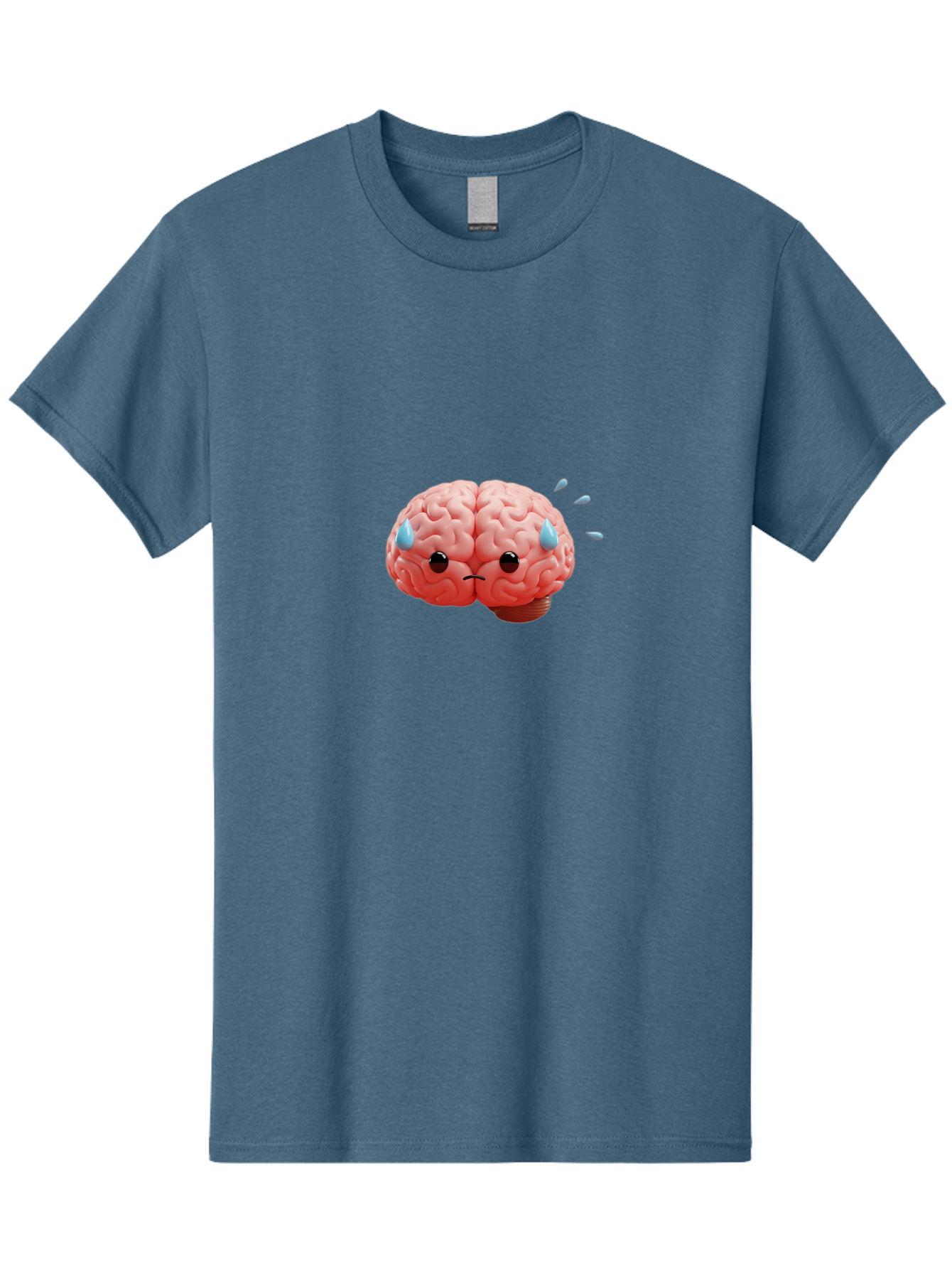 Sad-Brain-1 Men'S Graphic Tee, 100% Cotton, Comfortable Casual Summer Wear, Machine Washable, Sad Brain, Brain With Face, Frowning Brain, Frustrated Thinking, Mental Health, Emotional Brain, Crying Brain, Sad Emotions, Brain Drain, Bab367 9