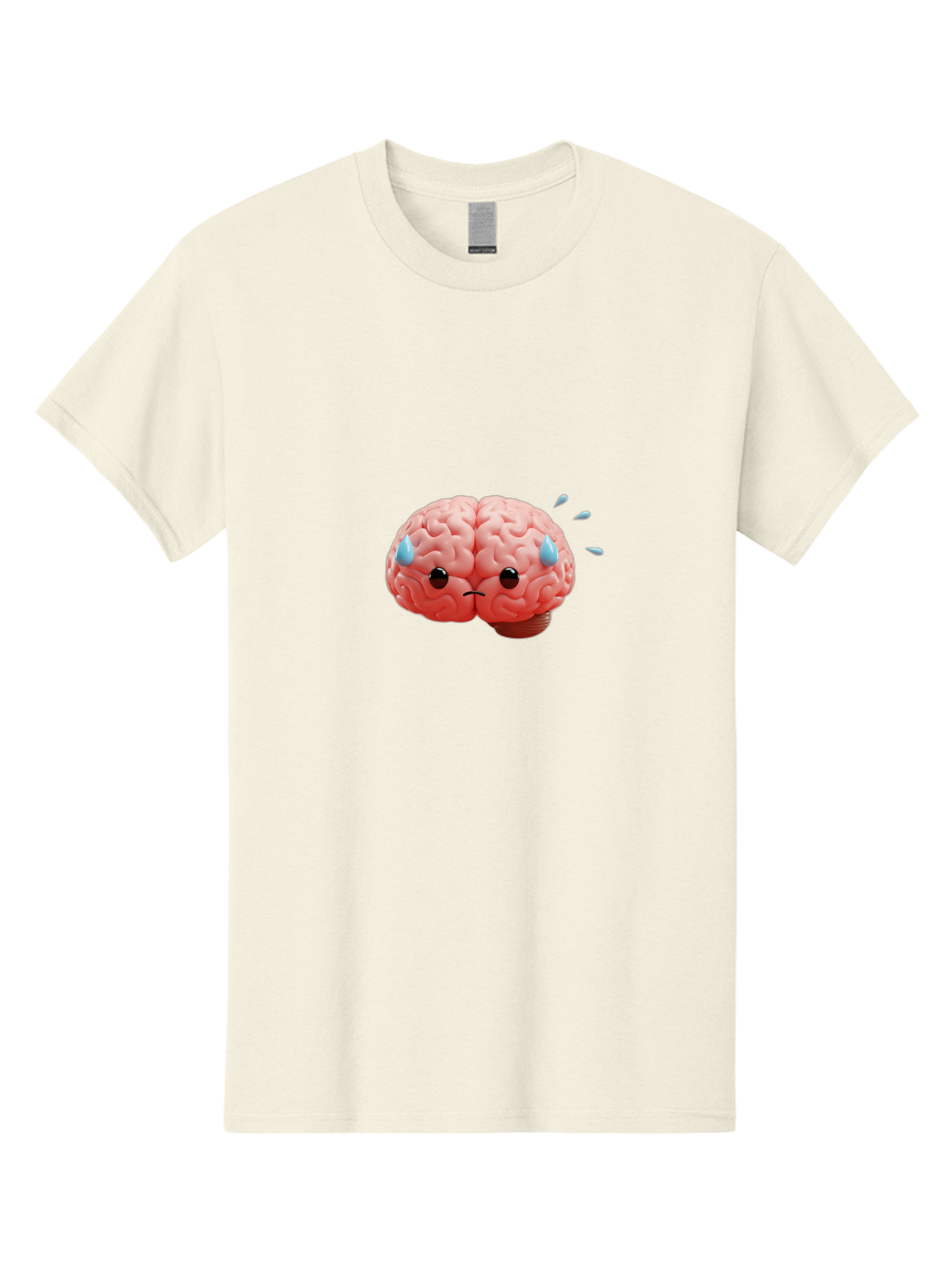 Sad-Brain-1 Men'S Graphic Tee, 100% Cotton, Comfortable Casual Summer Wear, Machine Washable, Sad Brain, Brain With Face, Frowning Brain, Frustrated Thinking, Mental Health, Emotional Brain, Crying Brain, Sad Emotions, Brain Drain, Bab367 7