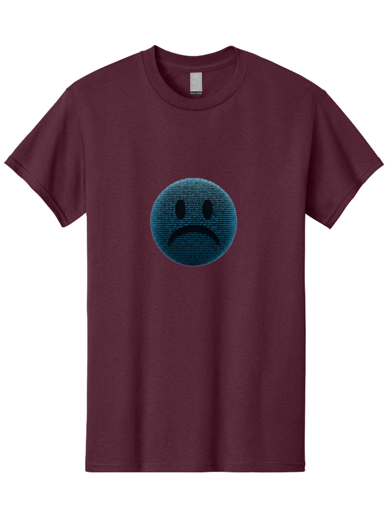 Sad-Face Men'S Graphic Tee, 100% Cotton, Comfortable Casual Summer Wear, Machine Washable, Sad Face Emoticon, Unhappy Expression, Displeased Emotion, Negative Sentiment, Frowning Face, Upset Feeling, Distressed Mood Bab372 25