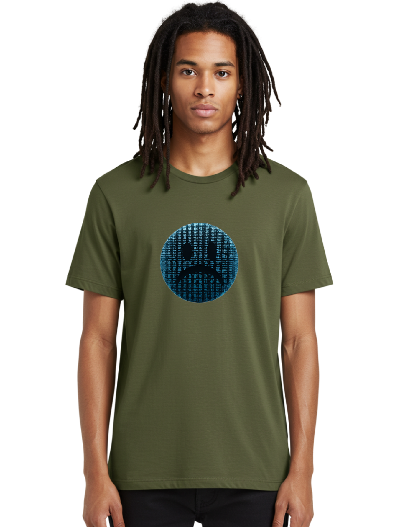 Sad-Face Men'S Graphic Tee, 100% Cotton, Comfortable Casual Summer Wear, Machine Washable, Sad Face Emoticon, Unhappy Expression, Displeased Emotion, Negative Sentiment, Frowning Face, Upset Feeling, Distressed Mood Bab372 16