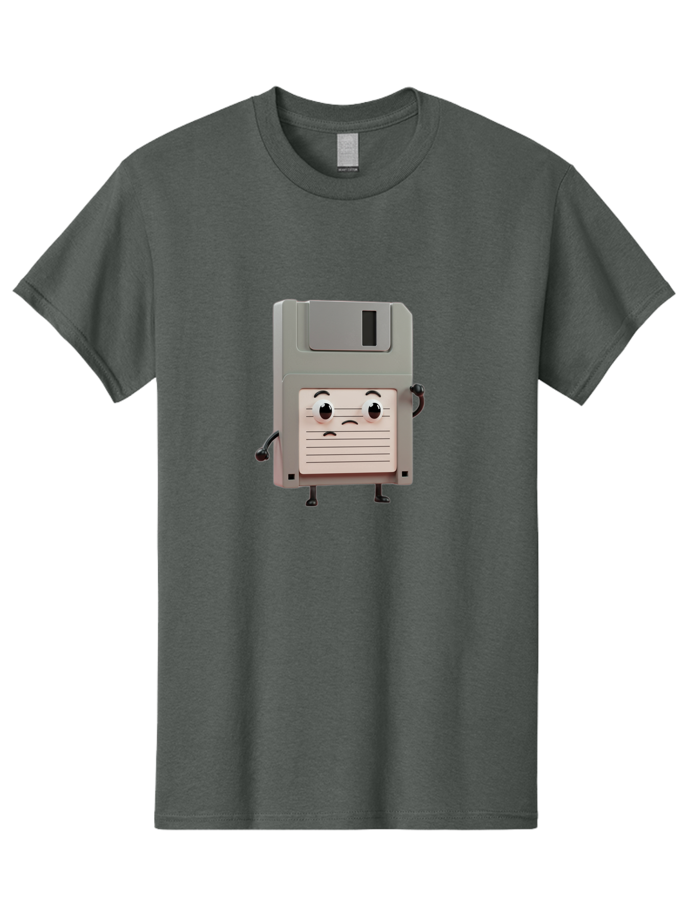 Sad-Floppy-Disk Men'S Graphic Tee, 100% Cotton, Comfortable Casual Summer Wear, Machine Washable, Retro Floppy Disk, Cartoon Character, Anthropomorphic Design, Sad Expression, 3D Rendering, Nostalgic Tech, Retro Computing, Bab373 27