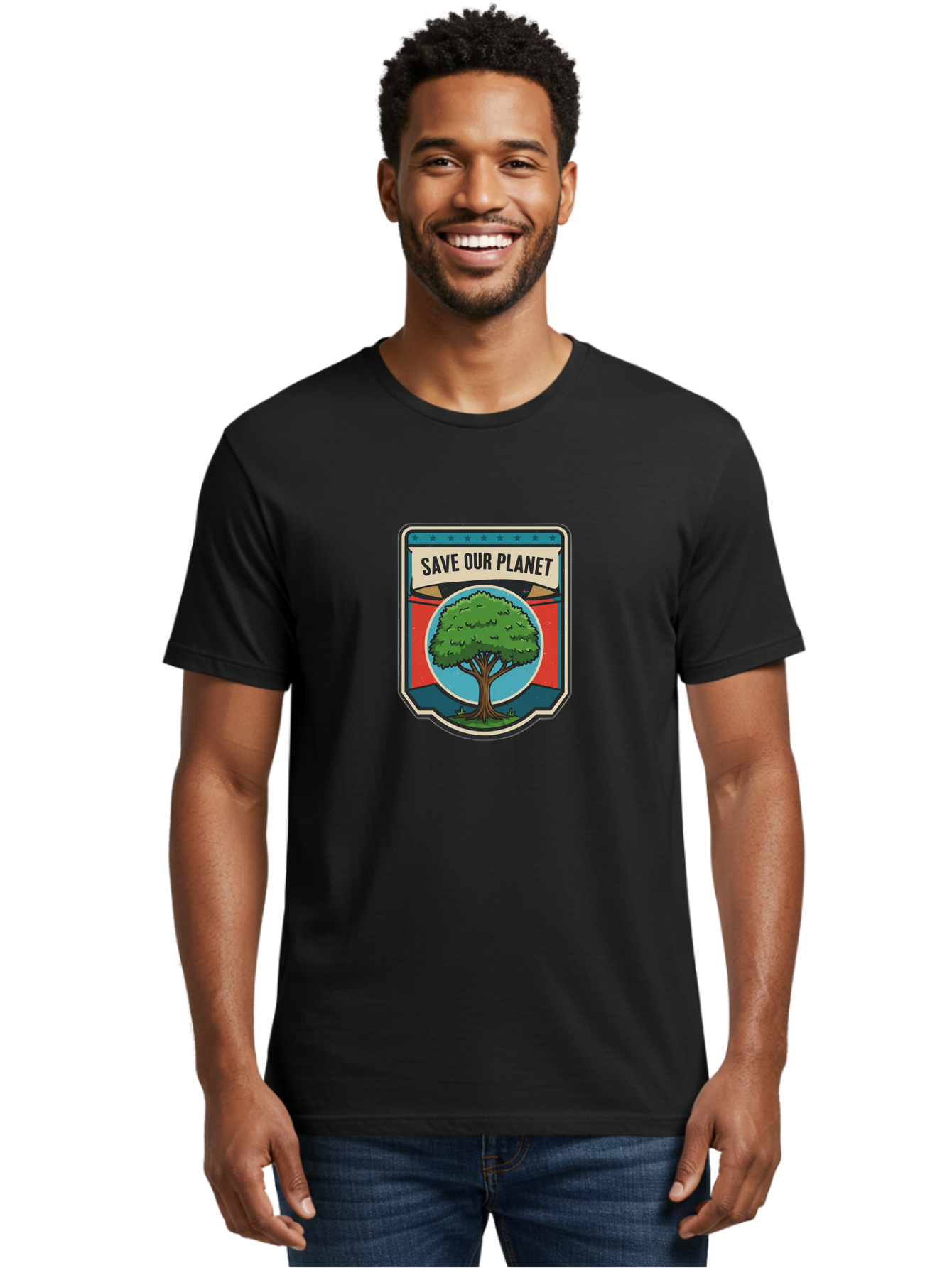 Save-Our-Planet-1 Men'S Graphic Tee, 100% Cotton, Comfortable Casual Summer Wear, Machine Washable, Eco-Friendly Logo, Tree Conservation, Environmental Protection, Green Initiative, Save The Planet, Eco Activism, Earth Day Symbol Bab377 26