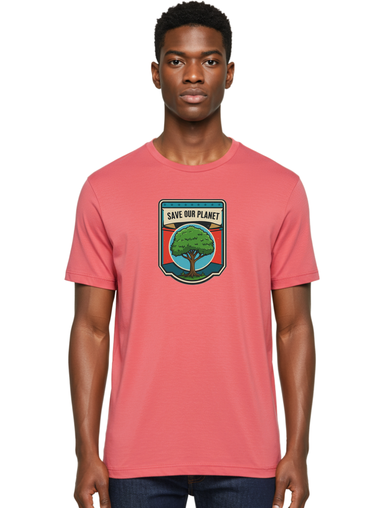 Save-Our-Planet-1 Men'S Graphic Tee, 100% Cotton, Comfortable Casual Summer Wear, Machine Washable, Eco-Friendly Logo, Tree Conservation, Environmental Protection, Green Initiative, Save The Planet, Eco Activism, Earth Day Symbol Bab377 22