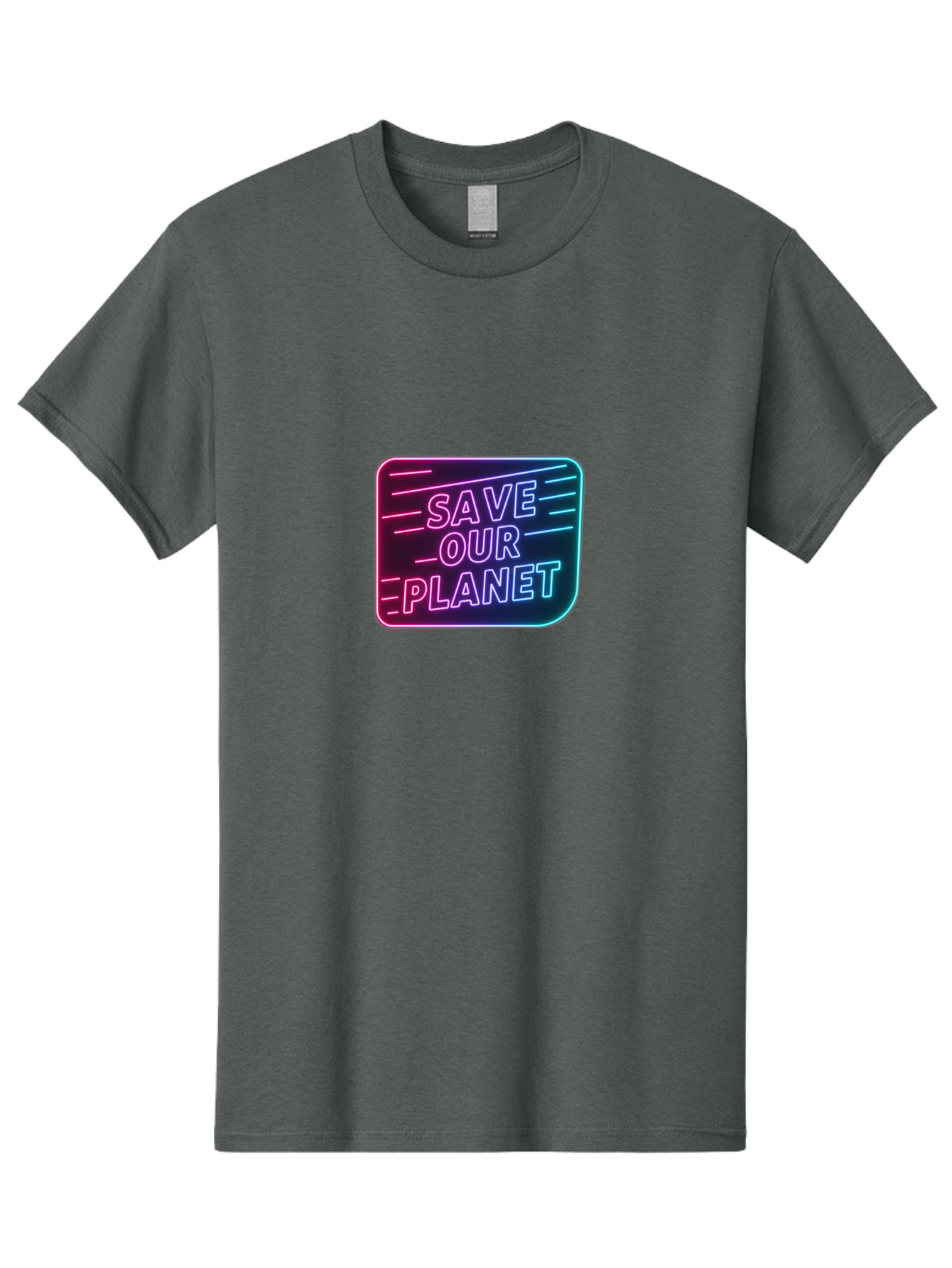 Save-Our-Planet-3 Men'S Graphic Tee, 100% Cotton, Comfortable Casual Summer Wear, Machine Washable, Neon Sign, Save Our Planet, Environmental Awareness, Eco-Friendly Message, Sustainability, Conservation, Activism, Social Impact, Neon Lights Bab379 25