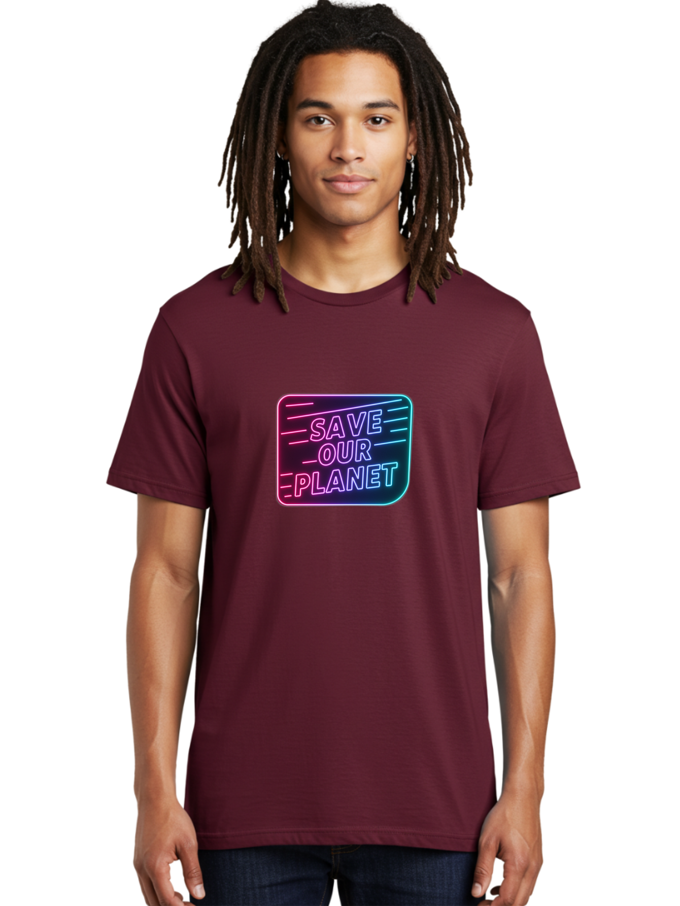 Save-Our-Planet-3 Men'S Graphic Tee, 100% Cotton, Comfortable Casual Summer Wear, Machine Washable, Neon Sign, Save Our Planet, Environmental Awareness, Eco-Friendly Message, Sustainability, Conservation, Activism, Social Impact, Neon Lights Bab379 22