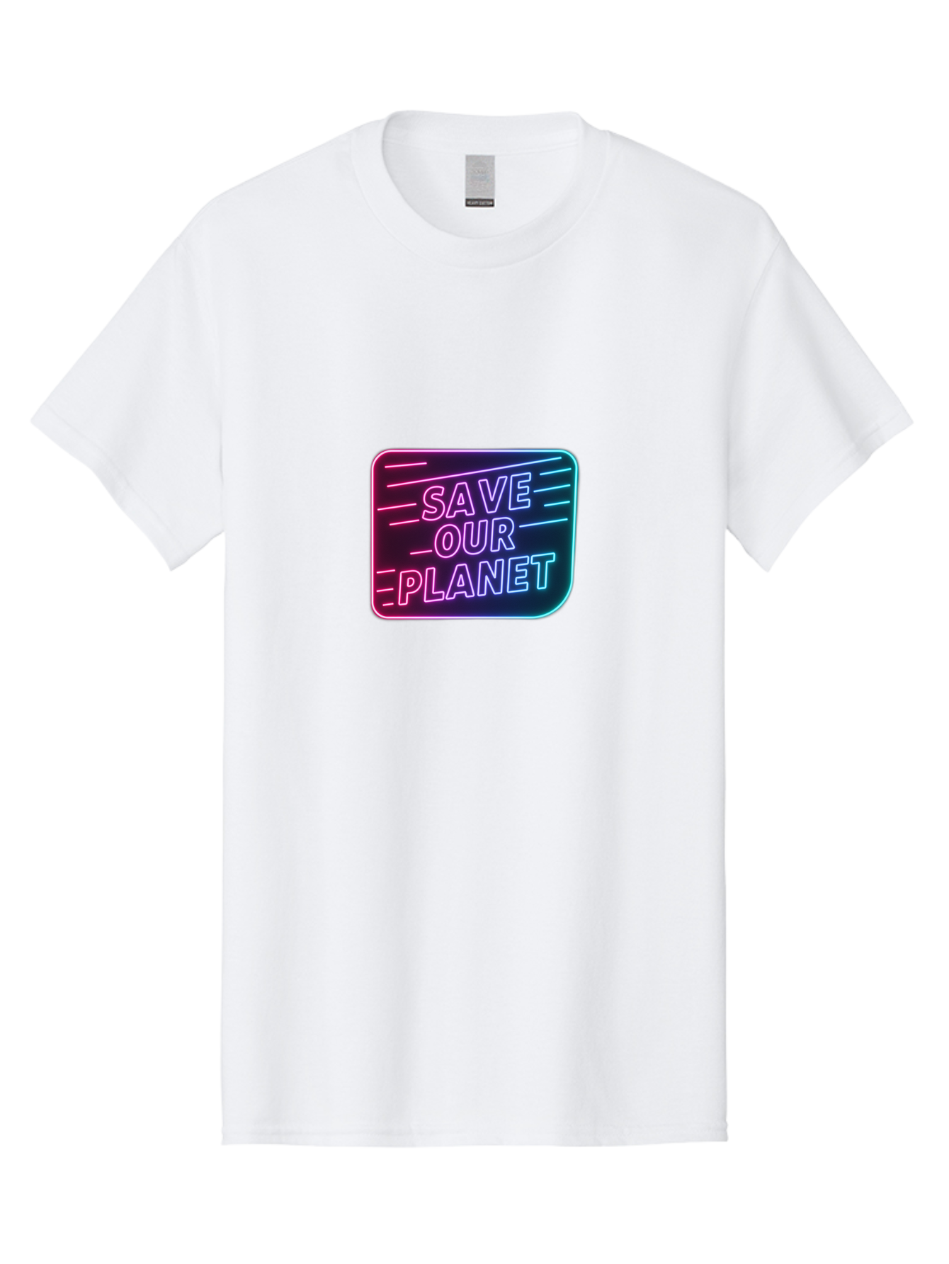 Save-Our-Planet-3 Men'S Graphic Tee, 100% Cotton, Comfortable Casual Summer Wear, Machine Washable, Neon Sign, Save Our Planet, Environmental Awareness, Eco-Friendly Message, Sustainability, Conservation, Activism, Social Impact, Neon Lights Bab379 5