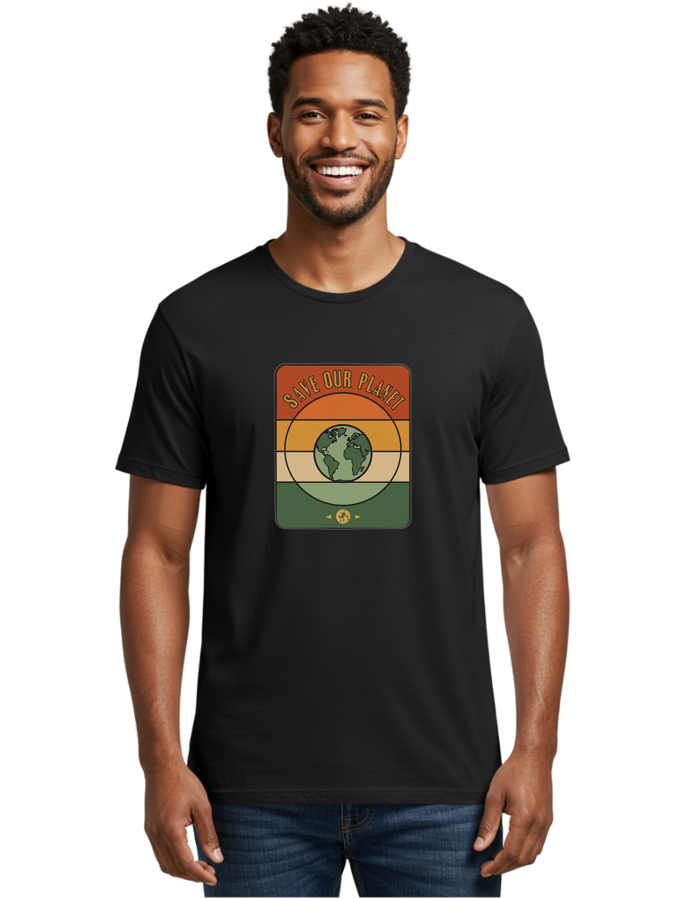 Save-Our-Planet Men'S Graphic Tee, 100% Cotton, Comfortable Casual Summer Wear, Machine Washable, Earth Conservation, Environmental Protection, Save Our Planet, Eco Friendly, Global Sustainability, Green Initiative, Retro Style, Bab385 10