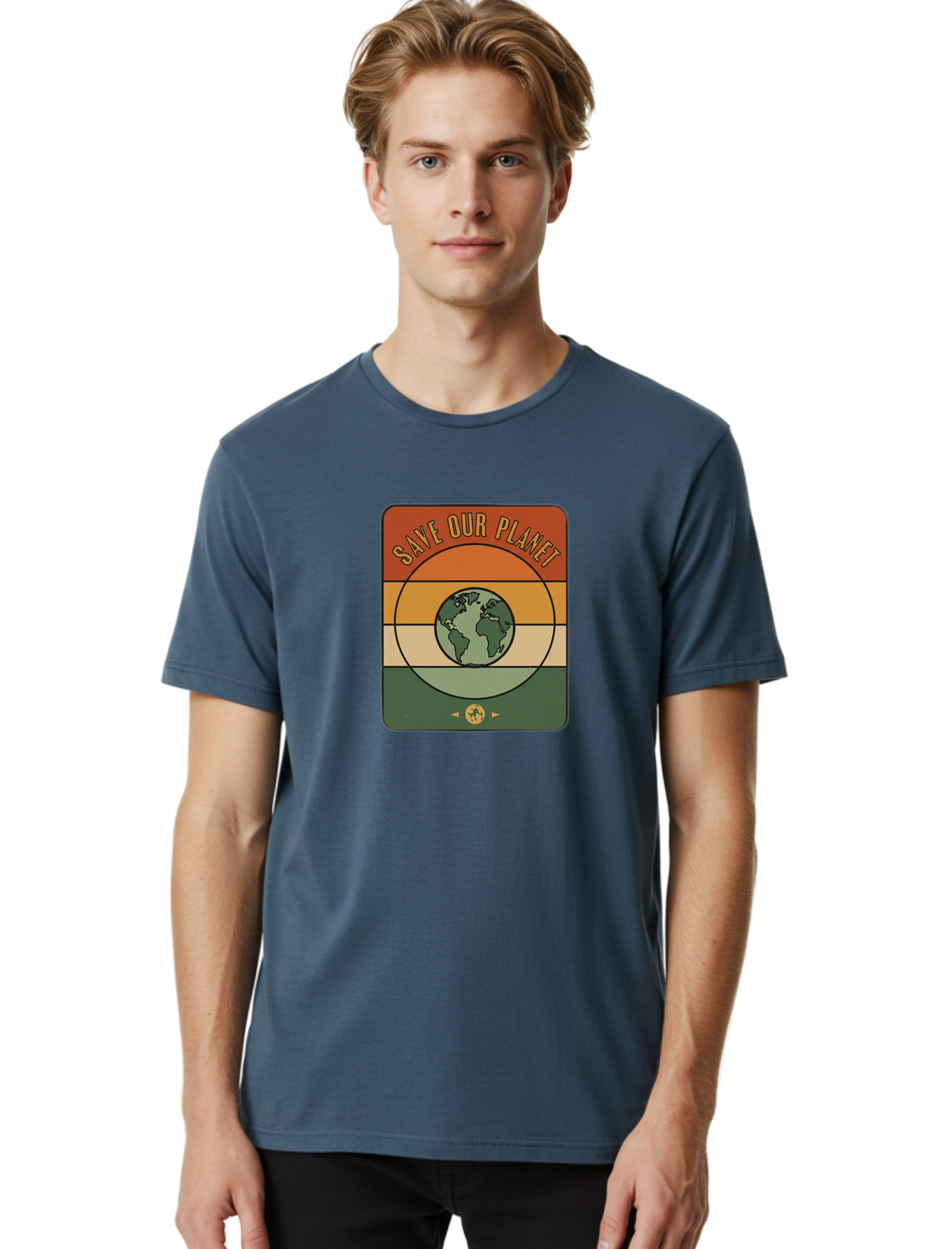 Save-Our-Planet Men'S Graphic Tee, 100% Cotton, Comfortable Casual Summer Wear, Machine Washable, Earth Conservation, Environmental Protection, Save Our Planet, Eco Friendly, Global Sustainability, Green Initiative, Retro Style, Bab385 26