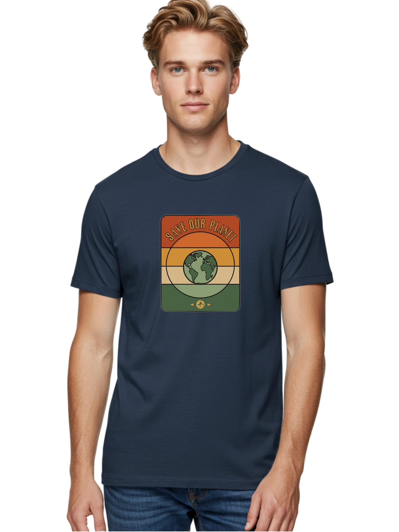 Save-Our-Planet Men'S Graphic Tee, 100% Cotton, Comfortable Casual Summer Wear, Machine Washable, Earth Conservation, Environmental Protection, Save Our Planet, Eco Friendly, Global Sustainability, Green Initiative, Retro Style, Bab385 18