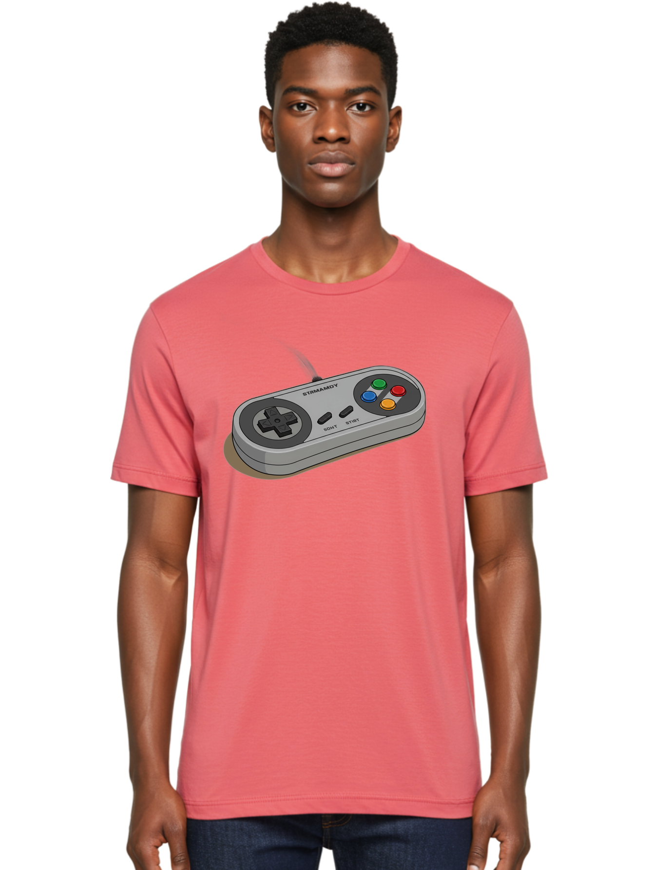 Sega-Stormd6Y-Gamepad Men'S Graphic Tee, 100% Cotton, Comfortable Casual Summer Wear, Machine Washable, Classic Gamepad, Sega Game Controller, Retro Gaming, Gamepad Design, 90S Gaming Nostalgia, Vintage Gaming, Gaming Peripherals, Bab389 2