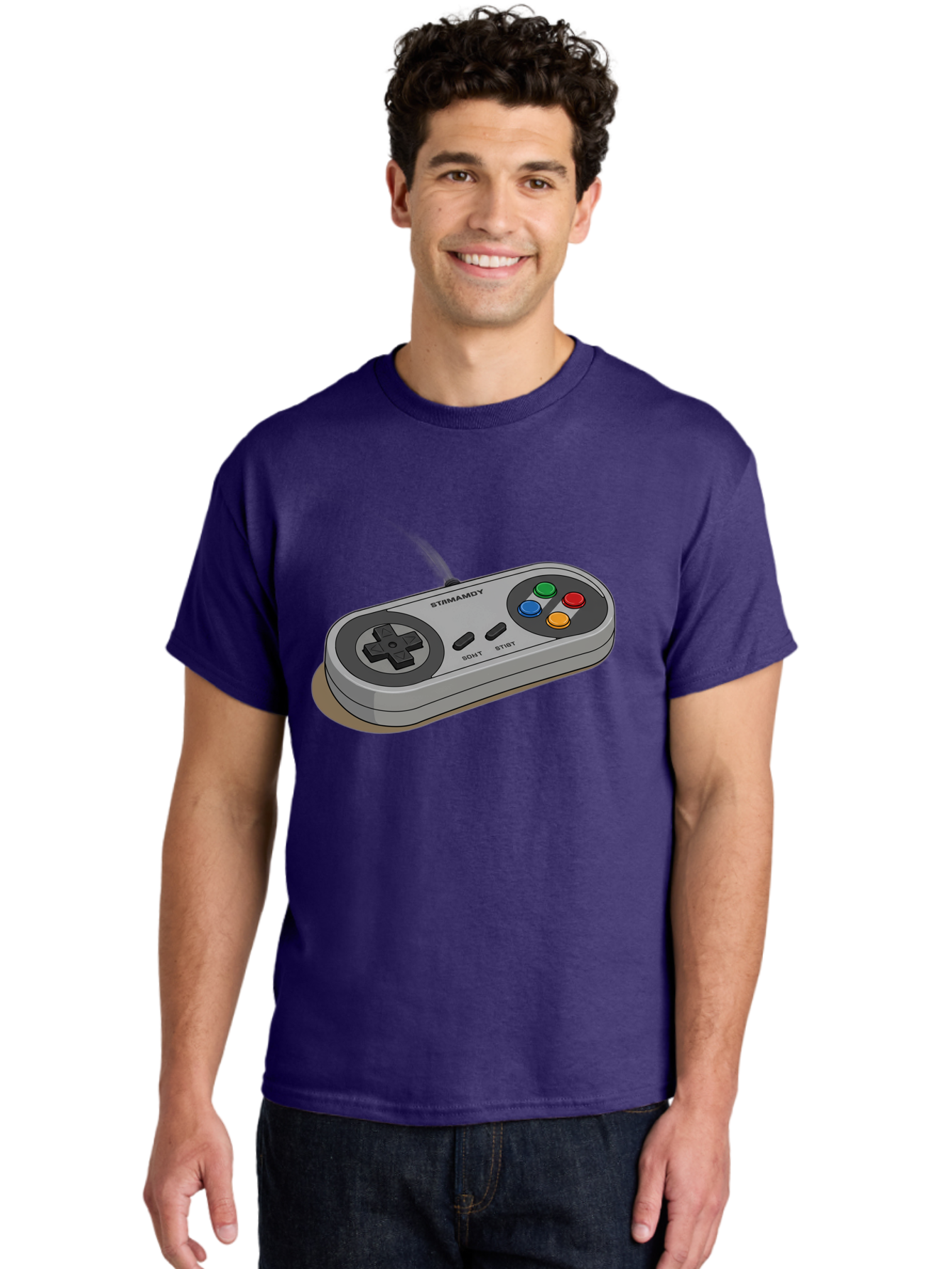 Sega-Stormd6Y-Gamepad Men'S Graphic Tee, 100% Cotton, Comfortable Casual Summer Wear, Machine Washable, Classic Gamepad, Sega Game Controller, Retro Gaming, Gamepad Design, 90S Gaming Nostalgia, Vintage Gaming, Gaming Peripherals, Bab389 16