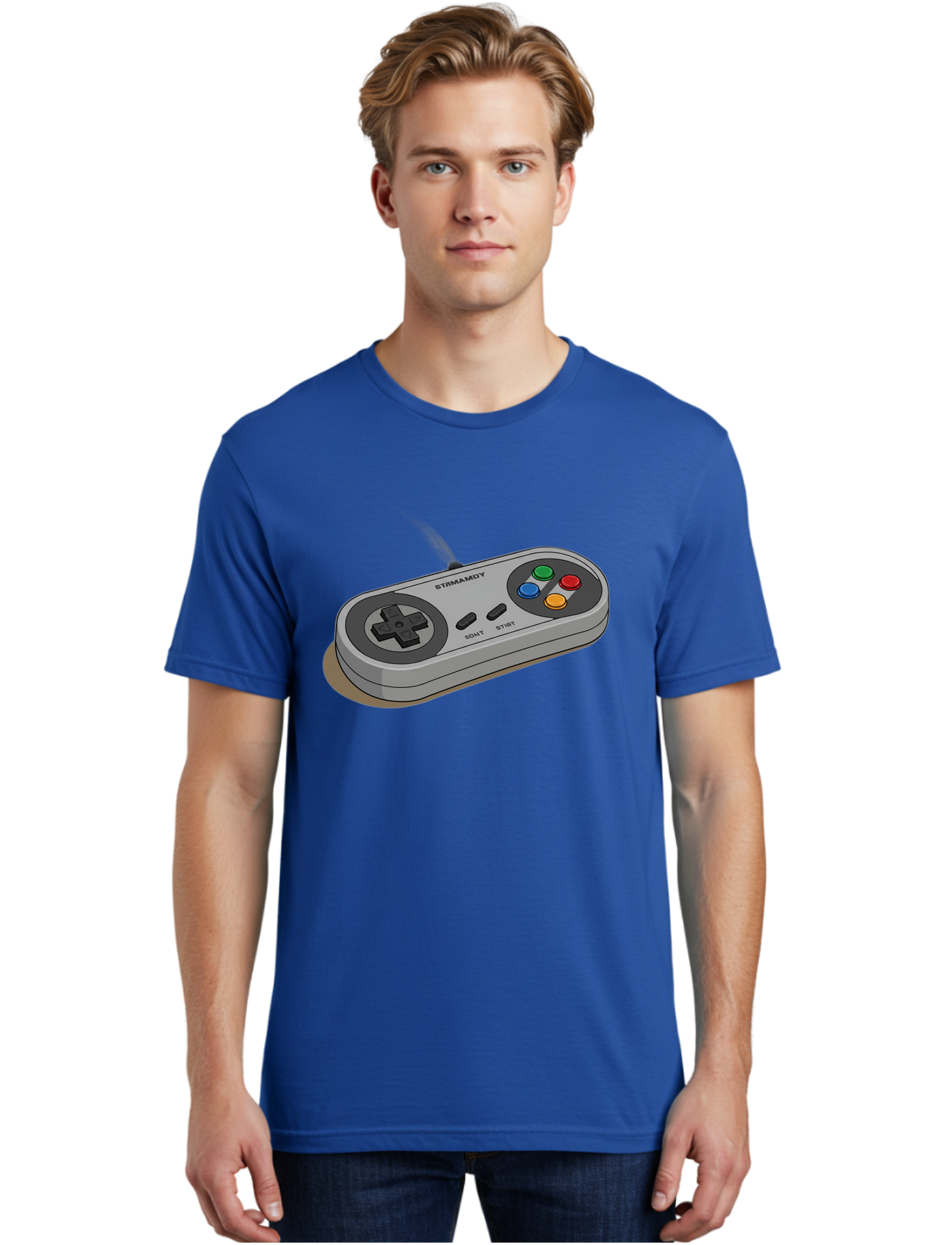 Sega-Stormd6Y-Gamepad Men'S Graphic Tee, 100% Cotton, Comfortable Casual Summer Wear, Machine Washable, Classic Gamepad, Sega Game Controller, Retro Gaming, Gamepad Design, 90S Gaming Nostalgia, Vintage Gaming, Gaming Peripherals, Bab389 30