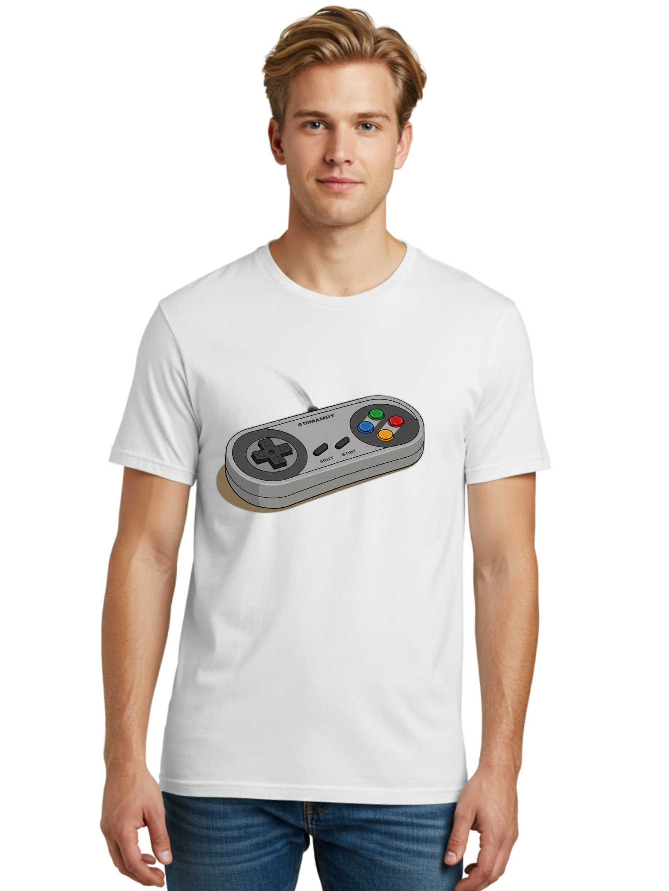 Sega-Stormd6Y-Gamepad Men'S Graphic Tee, 100% Cotton, Comfortable Casual Summer Wear, Machine Washable, Classic Gamepad, Sega Game Controller, Retro Gaming, Gamepad Design, 90S Gaming Nostalgia, Vintage Gaming, Gaming Peripherals, Bab389 12