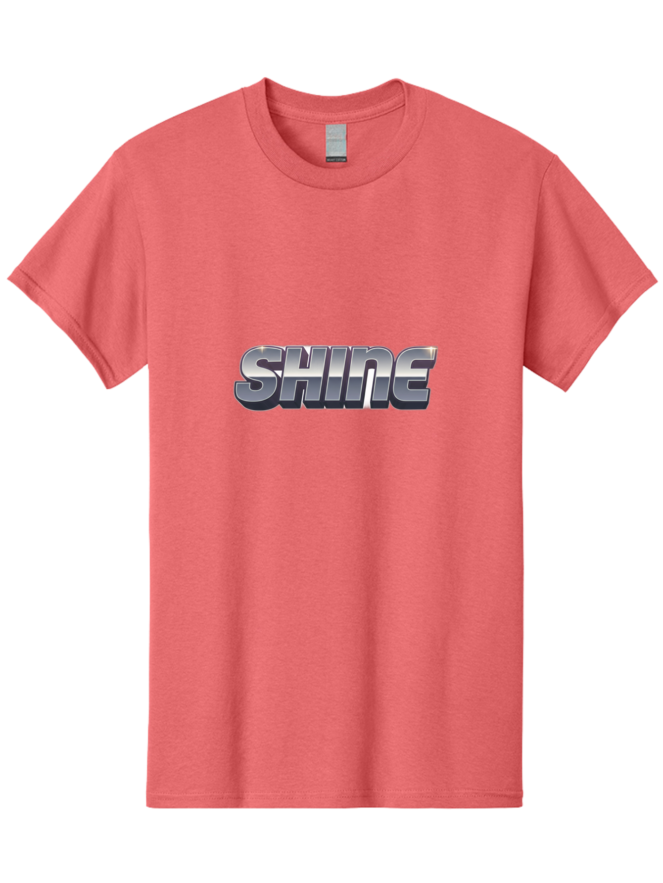 Shine Men'S Graphic Tee, 100% Cotton, Comfortable Casual Summer Wear, Machine Washable, Shine, Motivational Quote, Inspirational Words, Positivity, Empowerment, Silver Text, 3D Effect, Bold Font, Modern Design Bab392 9