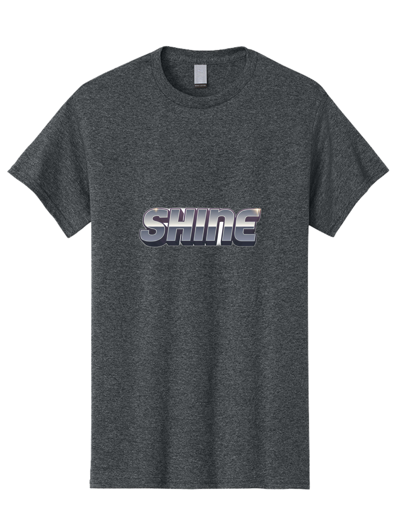 Shine Men'S Graphic Tee, 100% Cotton, Comfortable Casual Summer Wear, Machine Washable, Shine, Motivational Quote, Inspirational Words, Positivity, Empowerment, Silver Text, 3D Effect, Bold Font, Modern Design Bab392 5