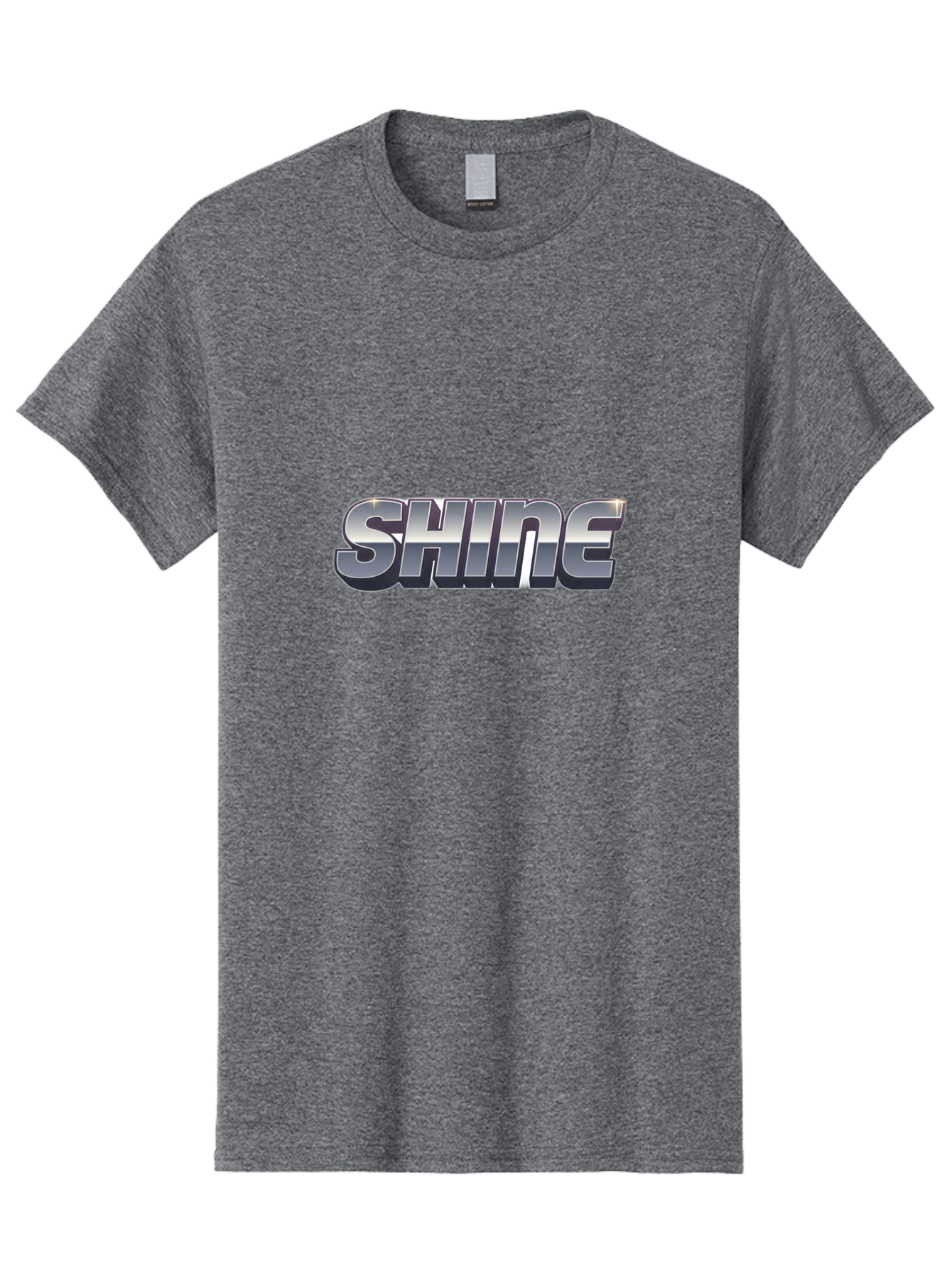 Shine Men'S Graphic Tee, 100% Cotton, Comfortable Casual Summer Wear, Machine Washable, Shine, Motivational Quote, Inspirational Words, Positivity, Empowerment, Silver Text, 3D Effect, Bold Font, Modern Design Bab392 11
